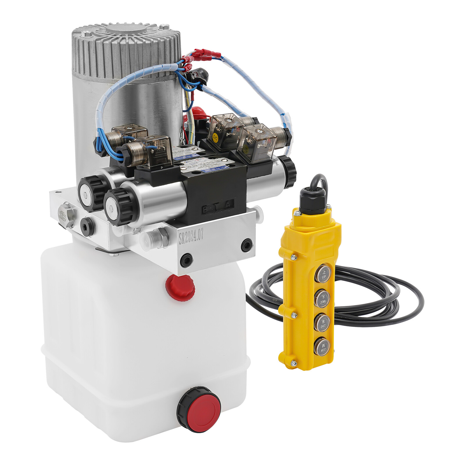 22Mpa Hydraulic Pump 4.5 Quart Double Acting Dump Trailer Pump Power Unit DC 12V