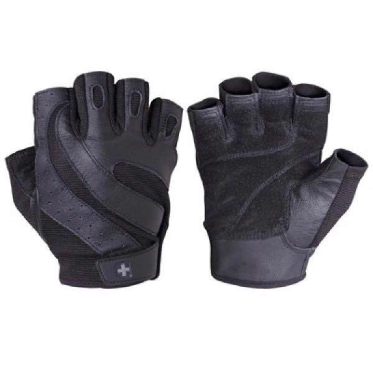 New Harbinger Pro FlexClosure Leather Exercise Workout Gloves - Size Small Black