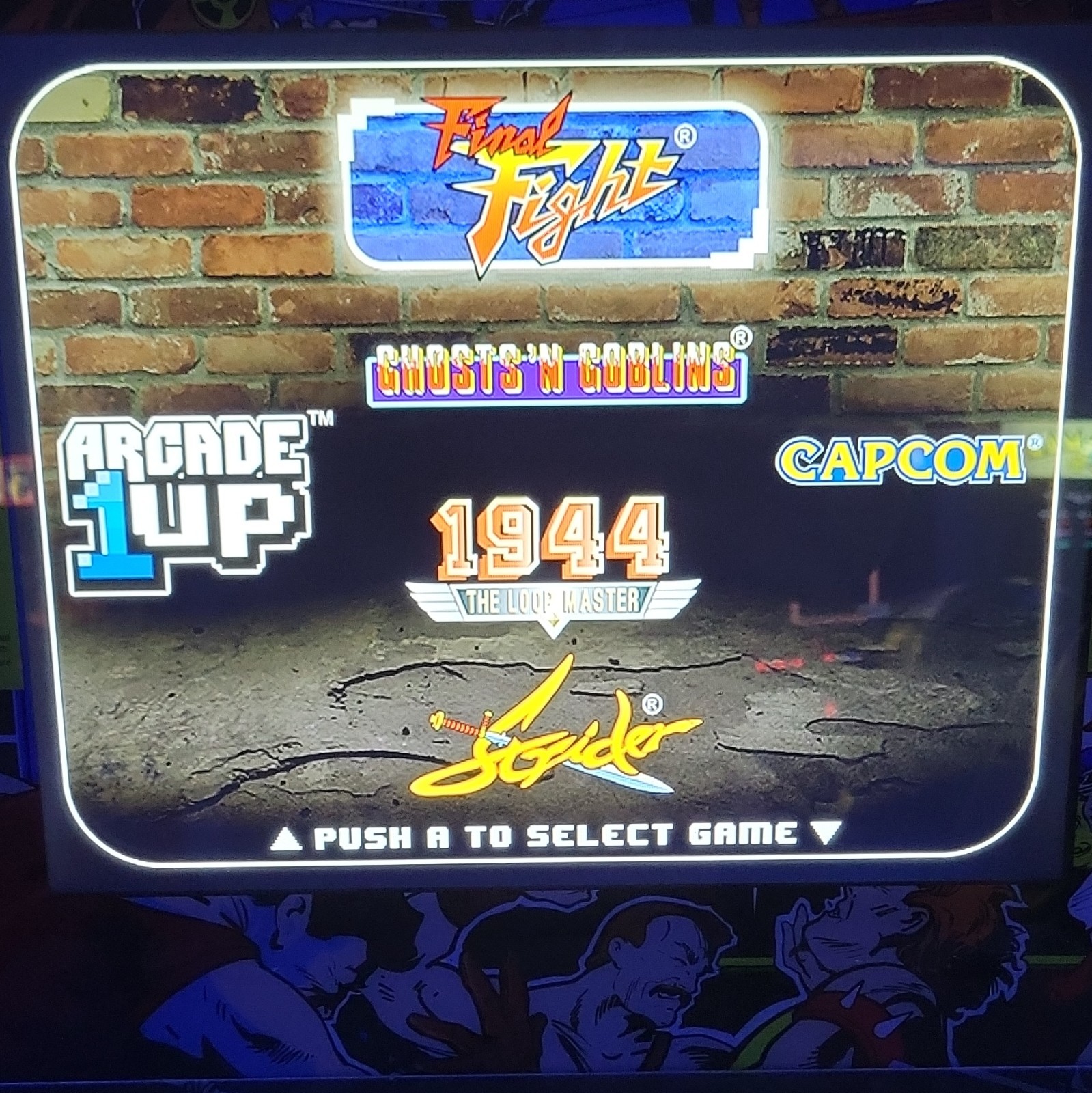 Arcade1Up Final Fight Capcom Arcade Cabinet w/ Riser - Light Up Marquee