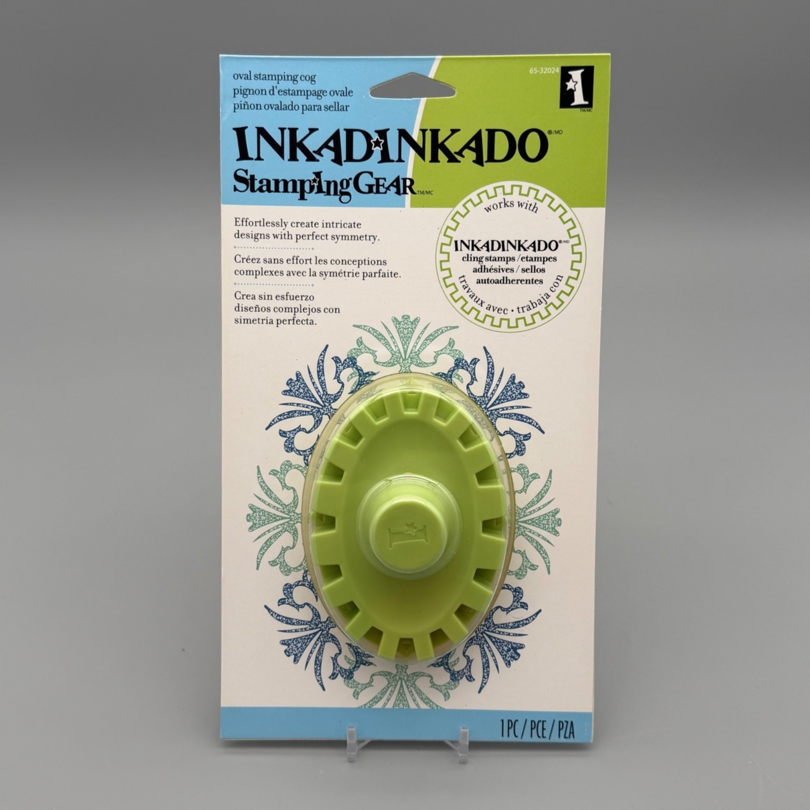 Inkadinkado Stamping Gear Oval Stamping Cog Intricate Design Symmetry #65-32024