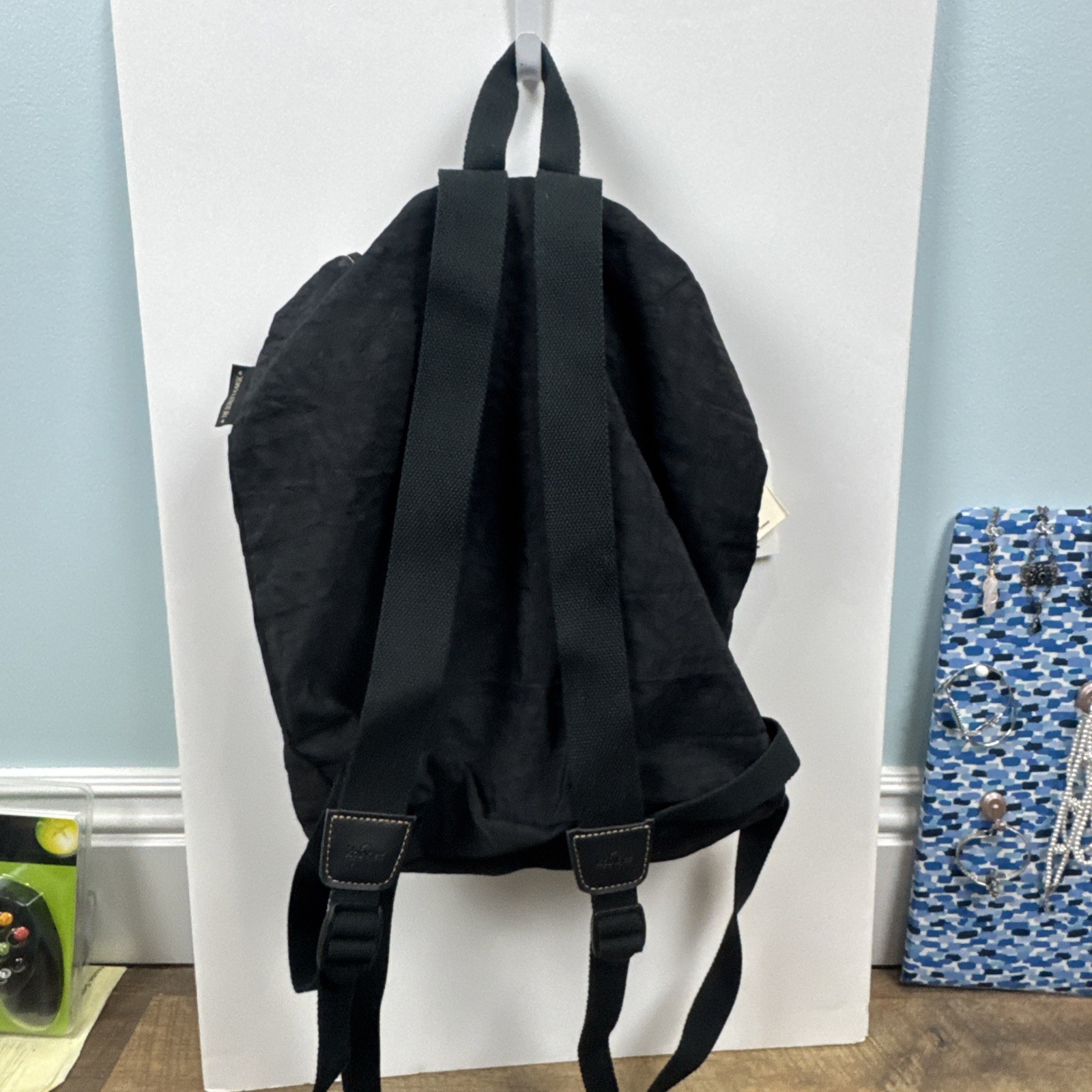 Kipling Backpack Draw String And Waist Strap Black . Logo