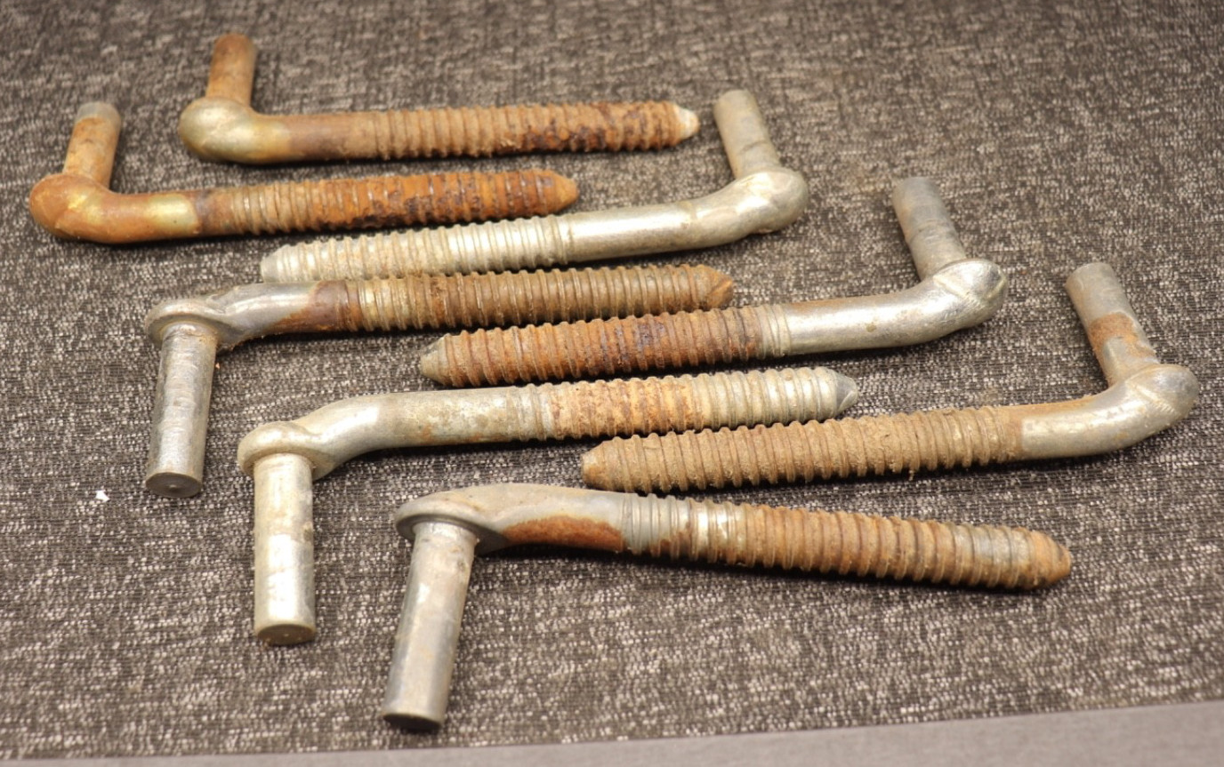 Lot of 8 Ranch Fence Gate Screw Hooks Hang Hinges Farm Zinc Cattle Livestock