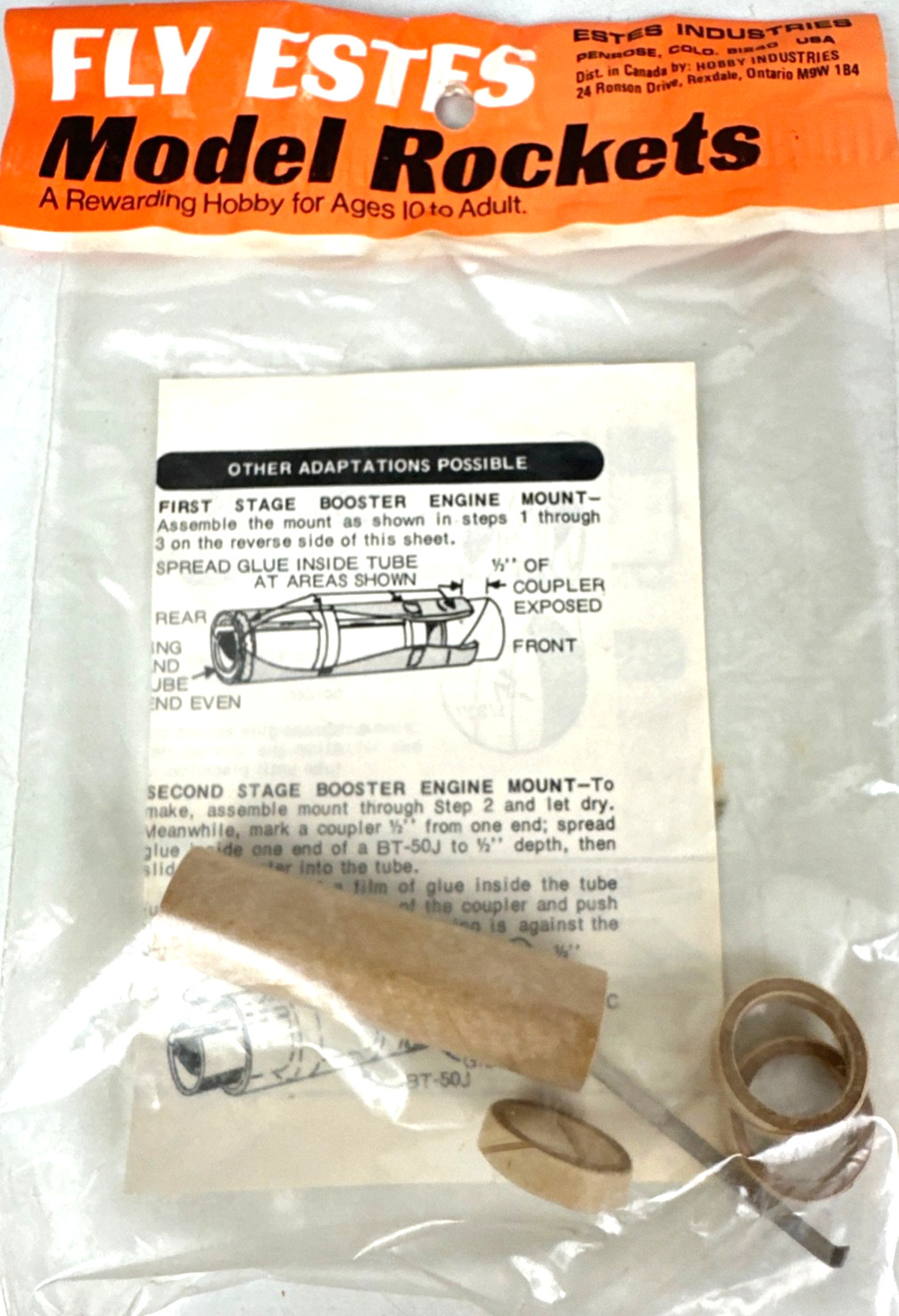 Estes Model Rocket Accessory Engine Mount EM-2050 New Sealed #3154