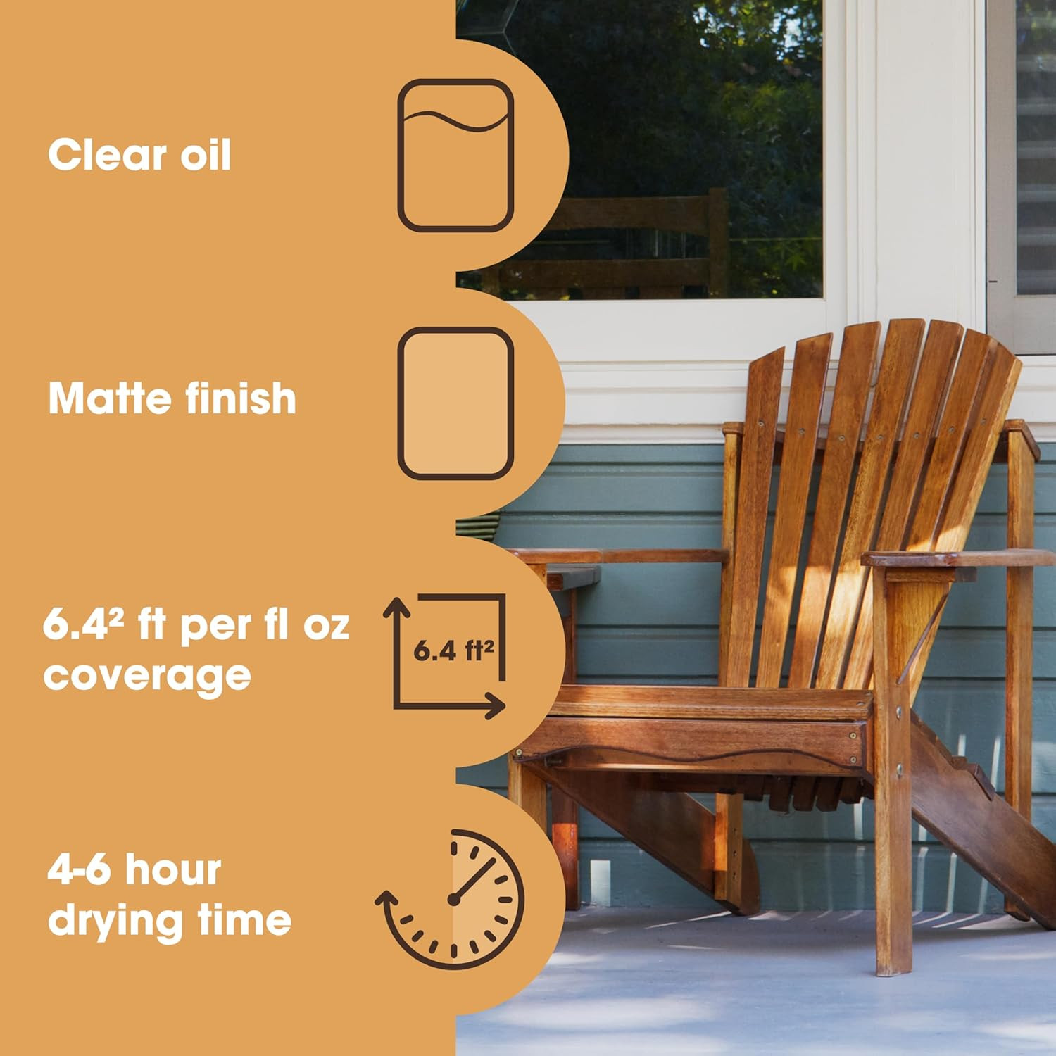 Teak Oil | Wood Oil Protects & Cleans Outdoor & Indoor Furniture, Boats, Shower