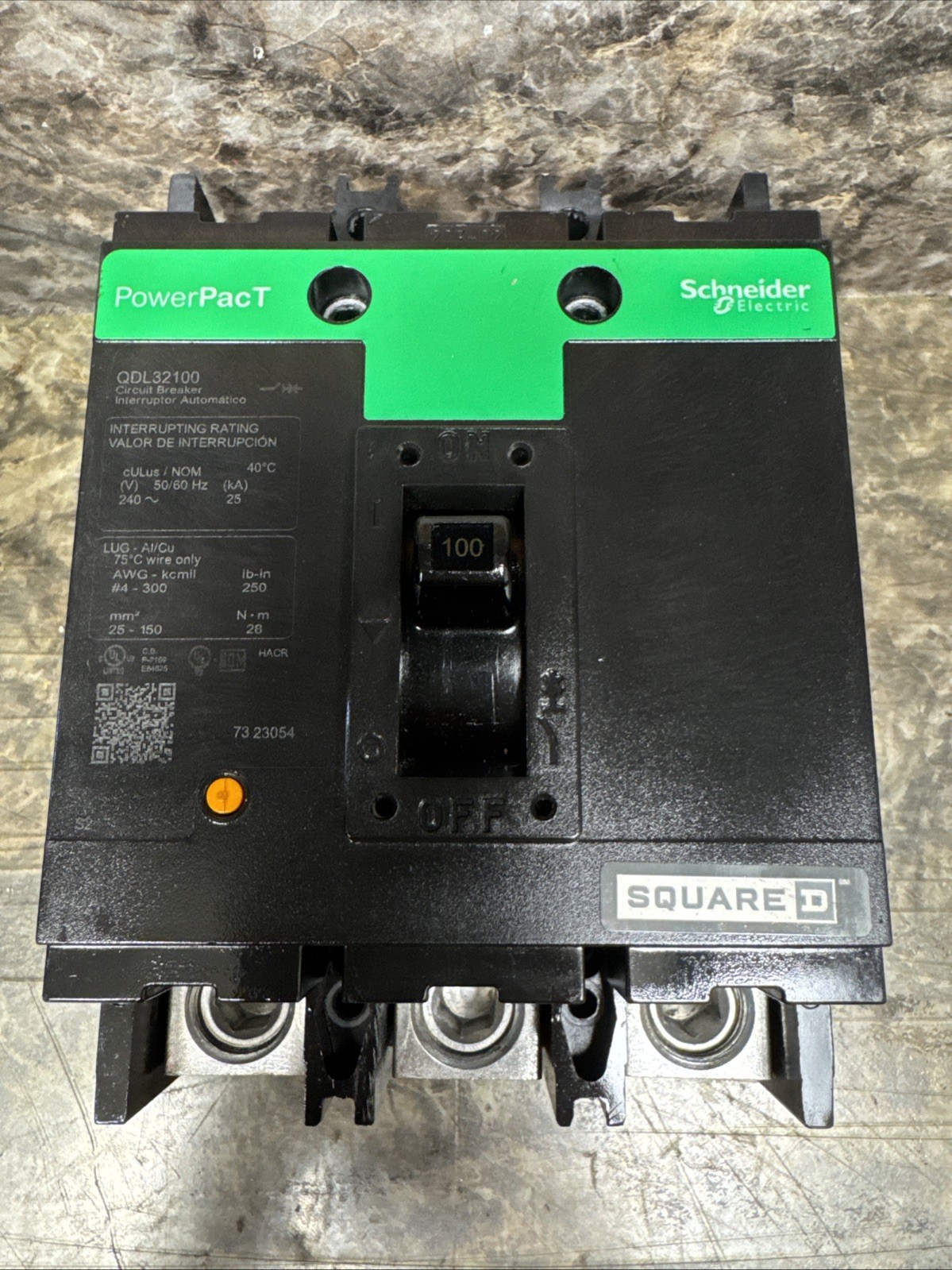 NEW QDL32100 SQUARE D 3 POLE 100 AMP 240V PowerPact CIRCUIT BREAKER