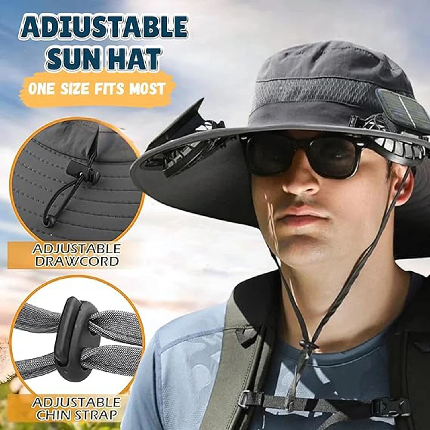 NEW Solar & USB Powered Fan Outdoor Fishing Hat Sunscreen Sun Hat With Dual Fans