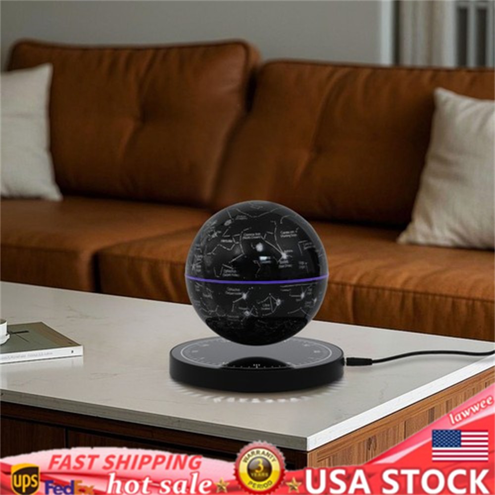 Illuminated Magnetic Levitating Globe w LED Floating Globe Auto-Rotating Globe