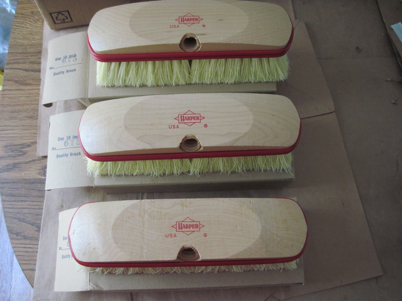 Lot of 3 Harper 10" Wash Brush w/ Rubber Bumper, 675, USA, NEW