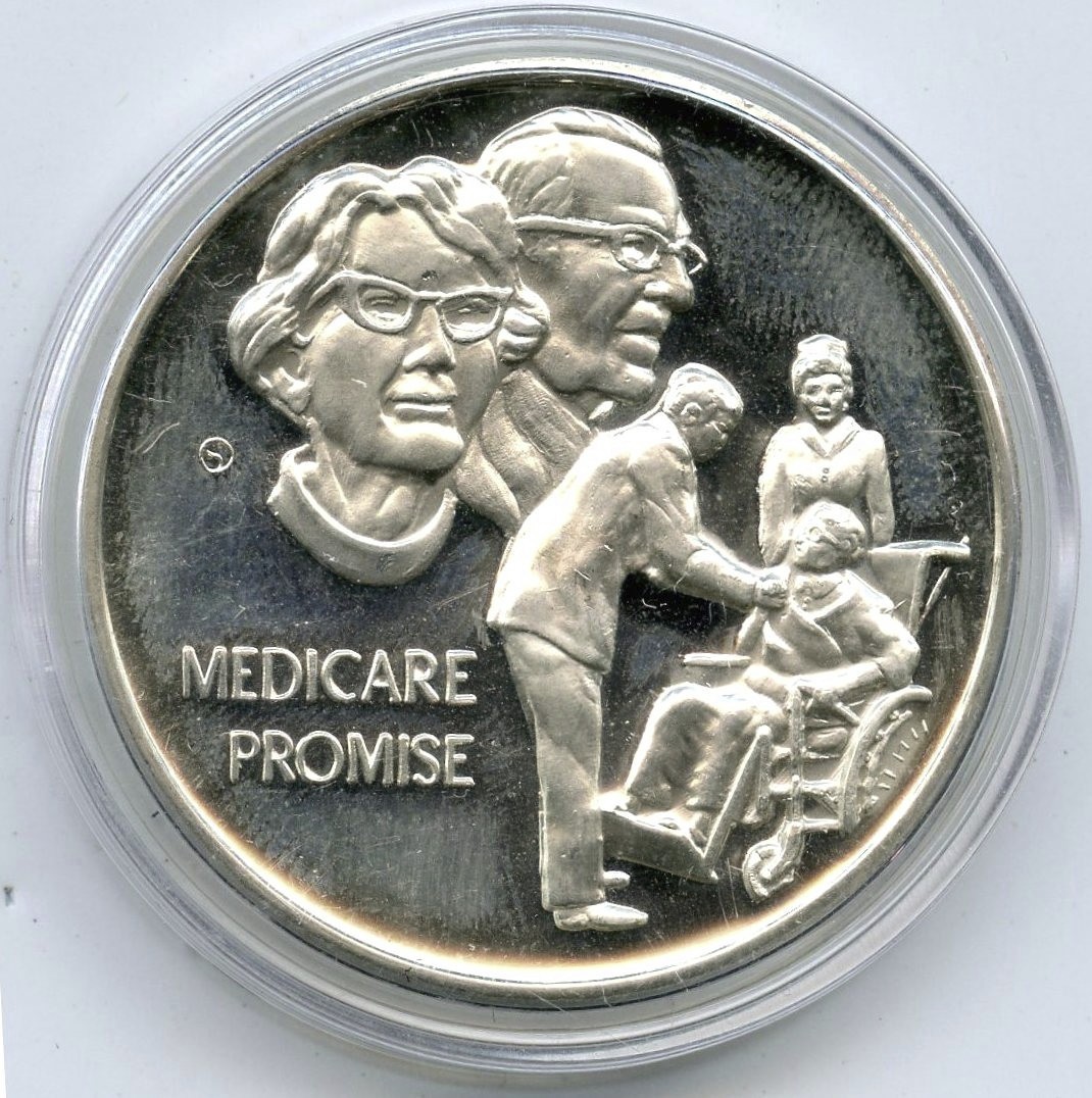 JFK Kennedy Medicare Promise 999 Silver 1 oz Art Medal Round Legacy P922