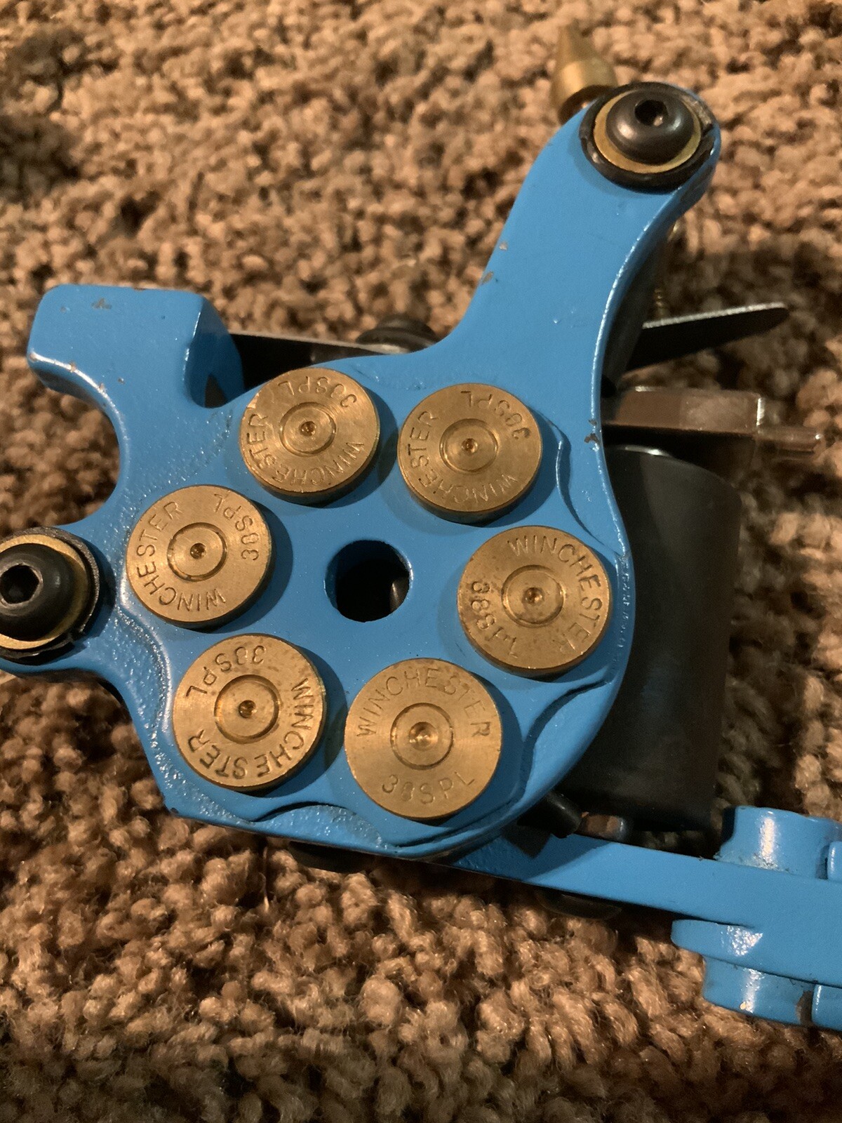 2 Tattoo Machine Parts Lot  Blue Scorpion Revolver Winchester 30 ??
