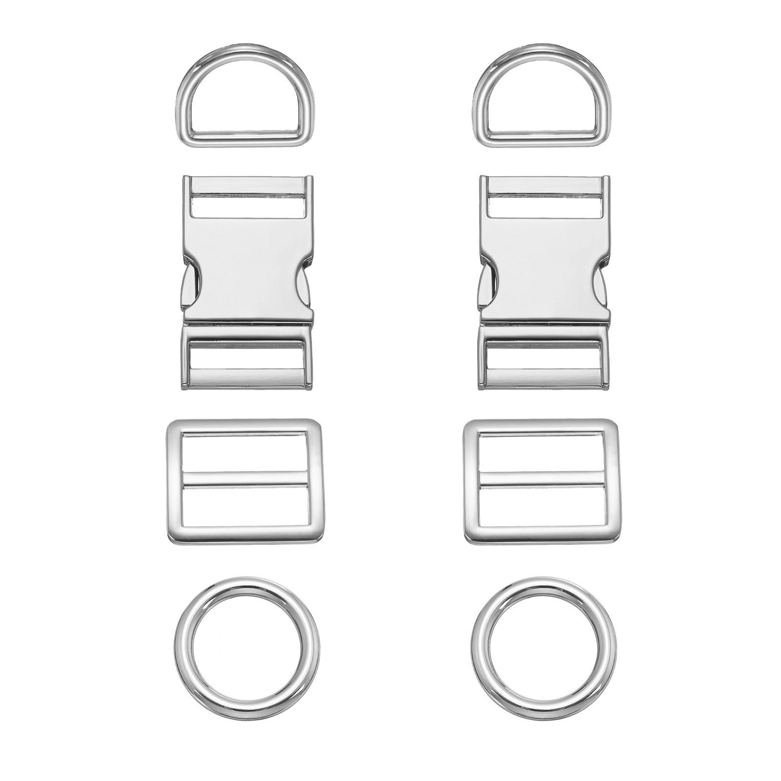 2 Sets Metal Side Release Buckles 25mm/ 1" Release Buckle Silver