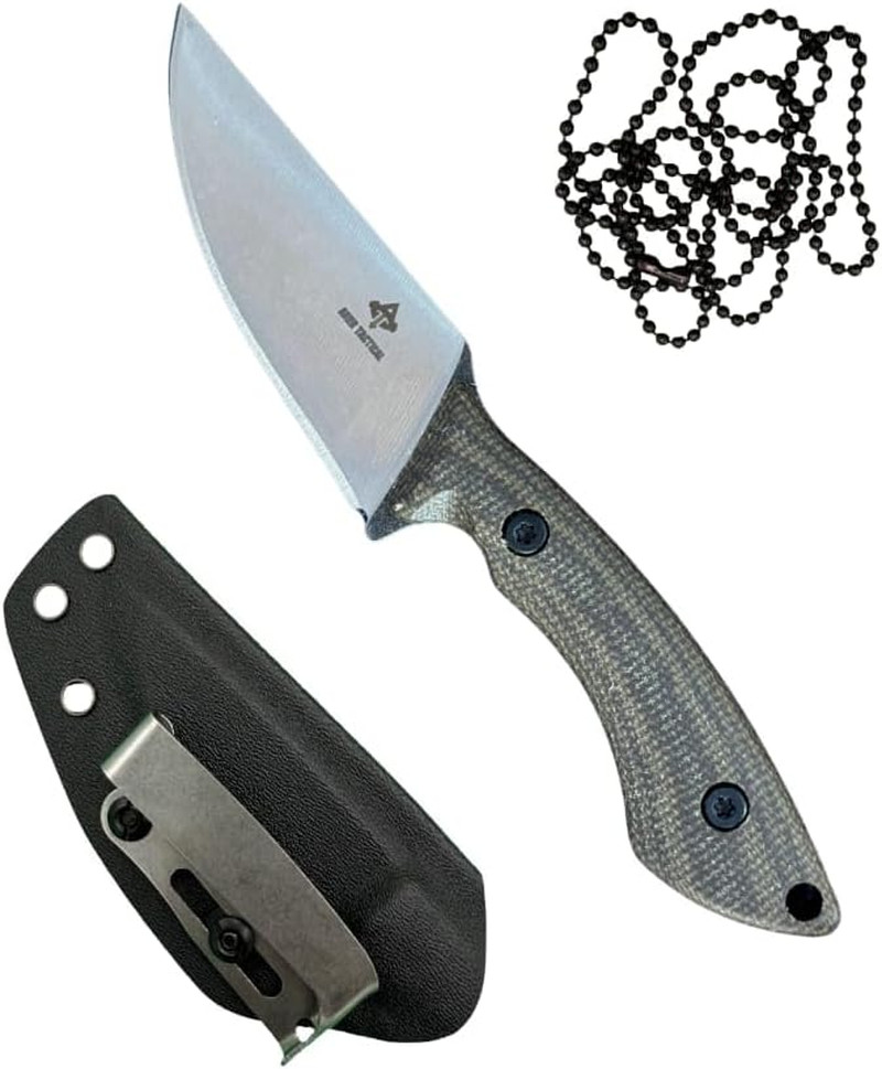 Fixed Blade, 3D Micarta Scales, EDC with Kydex Sheath, Ideal for Skinning, Survi
