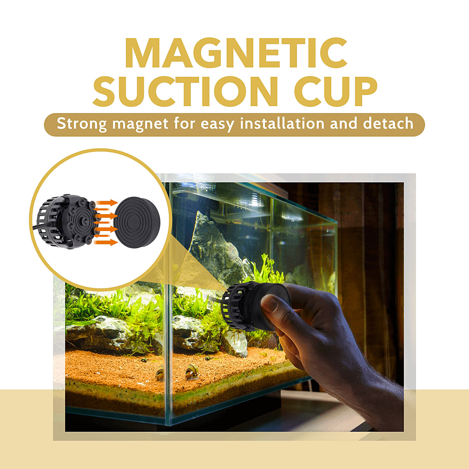 hygger Wave Maker Aquarium with Magnetic base Powerhead LED Display