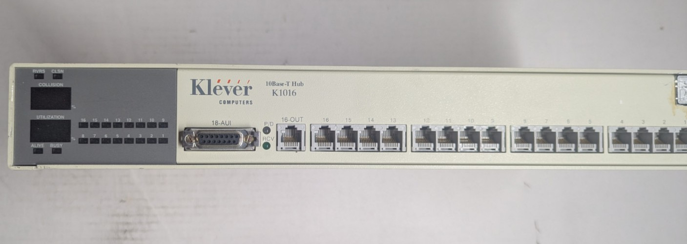 KLEVER K1016 10 BASE -T HUB 16 Port Stackable Ethernet Hub