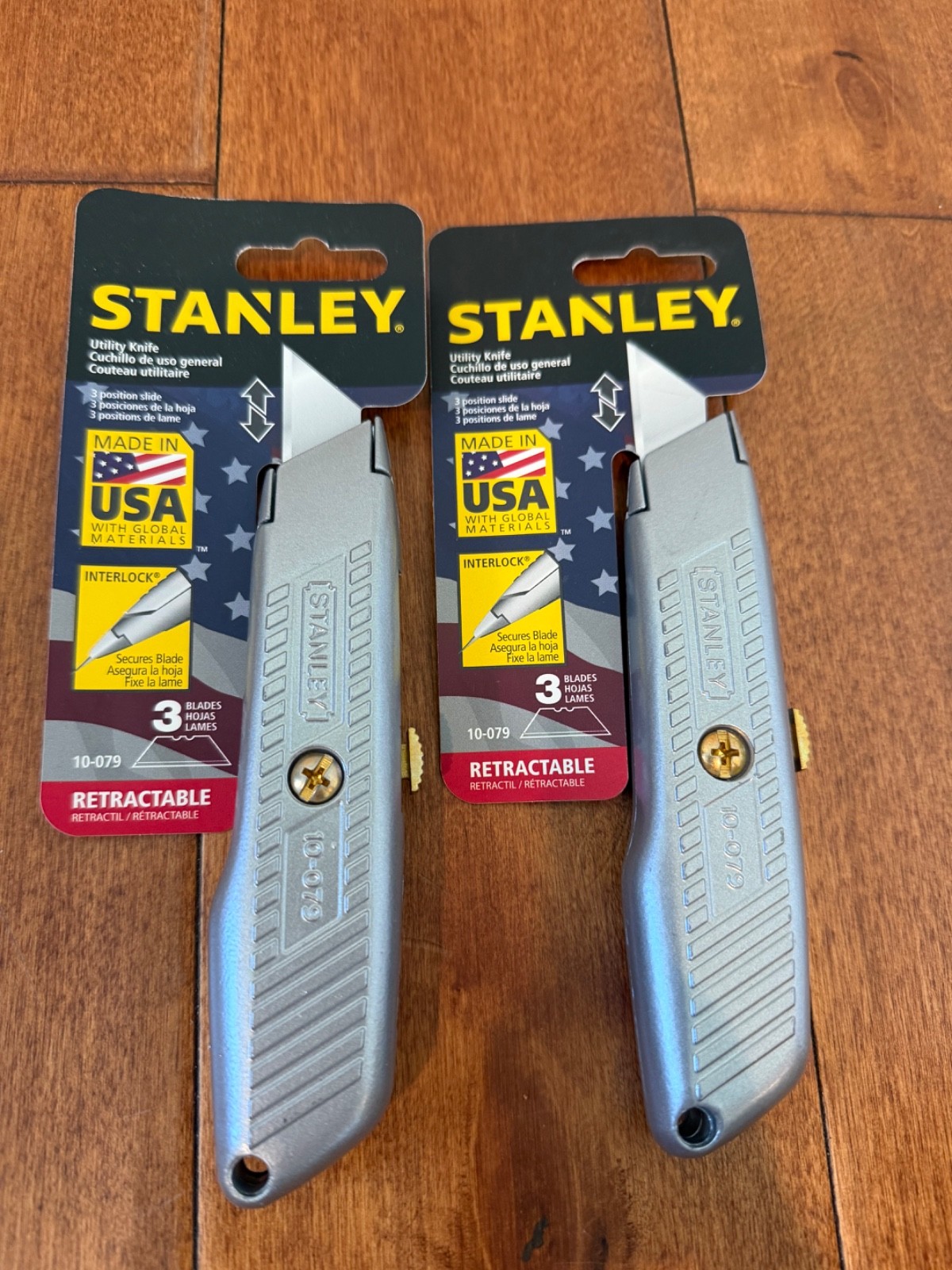 Stanley 10-079 Metal Utility Knife w Blades USA Made ( 2 Pack )