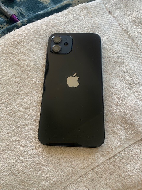Apple iPhone 12 rear housing back glass chasis black ( C )
