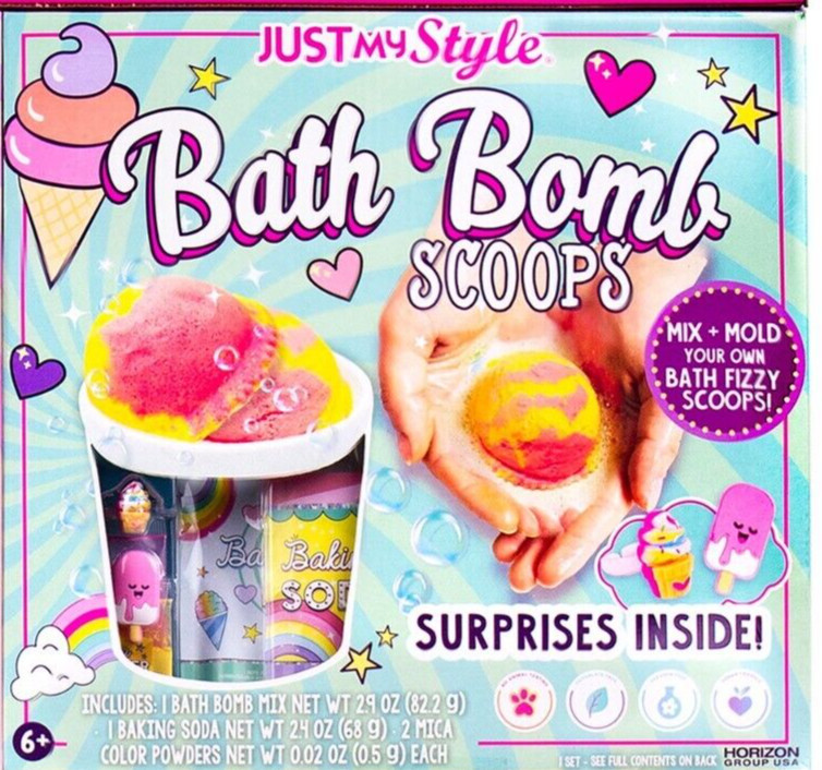 Just My Style BATH BOMB SCOOPS MIX-MOLD YOUR OWN BATH FIZZY SCOOPS SURPISES NEW