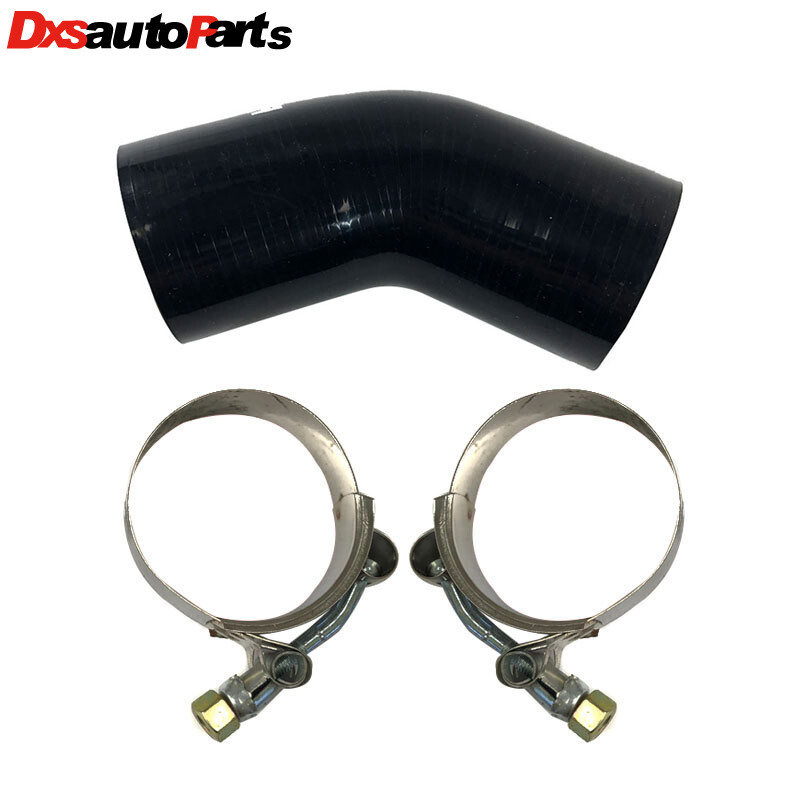 New 45 Degree Black 4-Ply Silicone 2.25" to 2.25" Hose Coupler+2.25’’ Hose Clamp