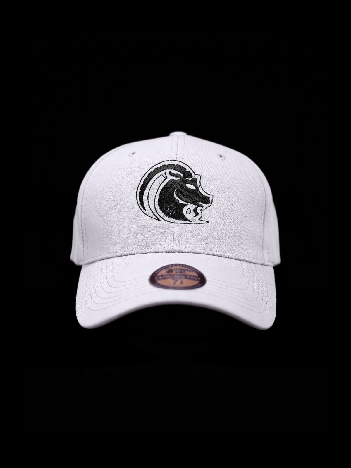 Capricorn Baby Lux Ivory Cap White Black Embroidered Logo Adjustable