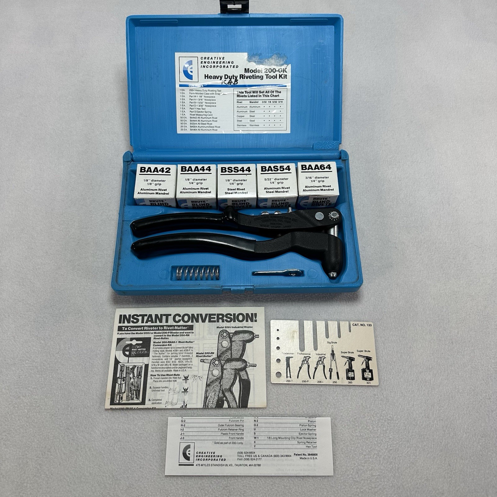 Heavy Duty Riveting Took Kit  Model 200-GK NSN51200102894310