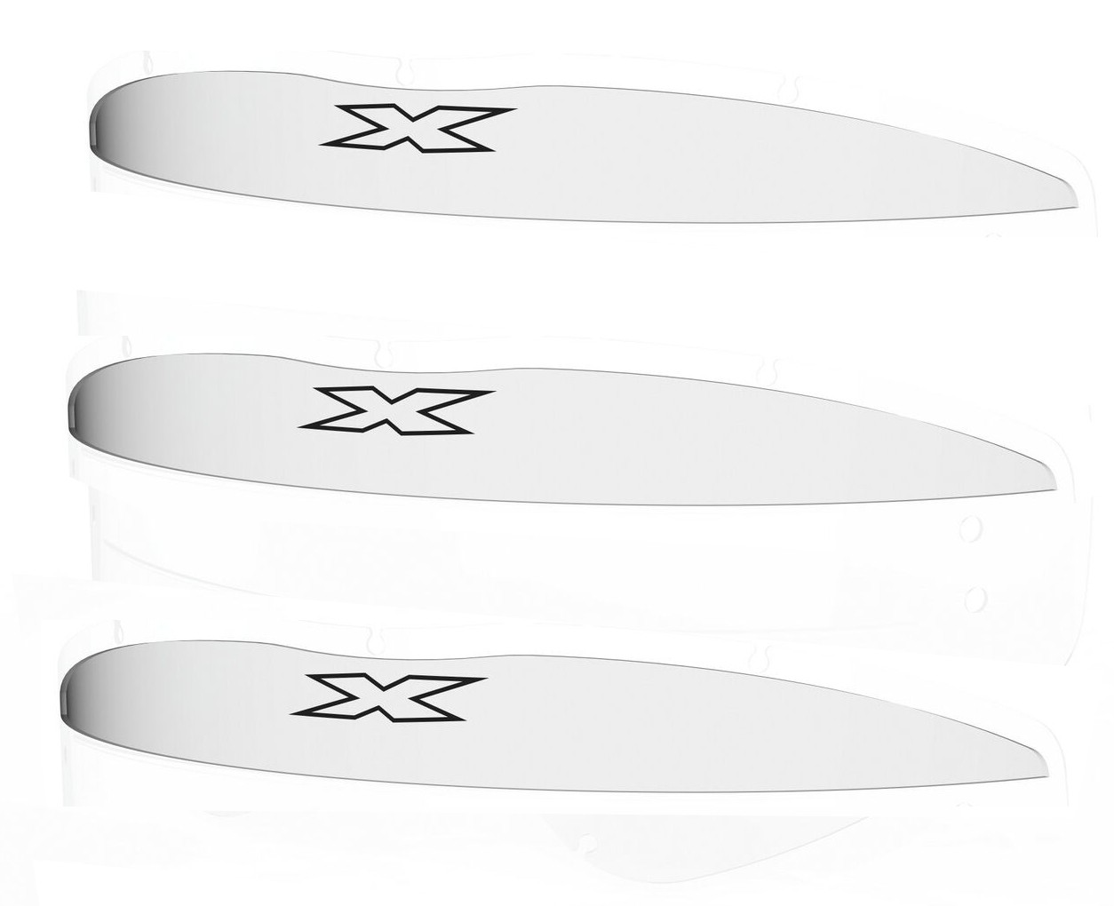 EKS EKS-S XL Zip Off Mud Visor 3-Pack Clear