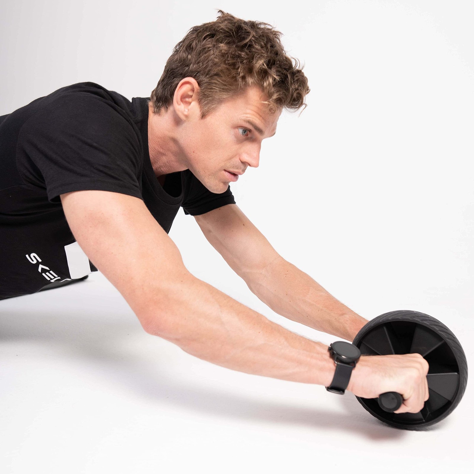 Skelcore Ab Wheel Roller for Core Strength – Non-Slip Handles Exercise Black