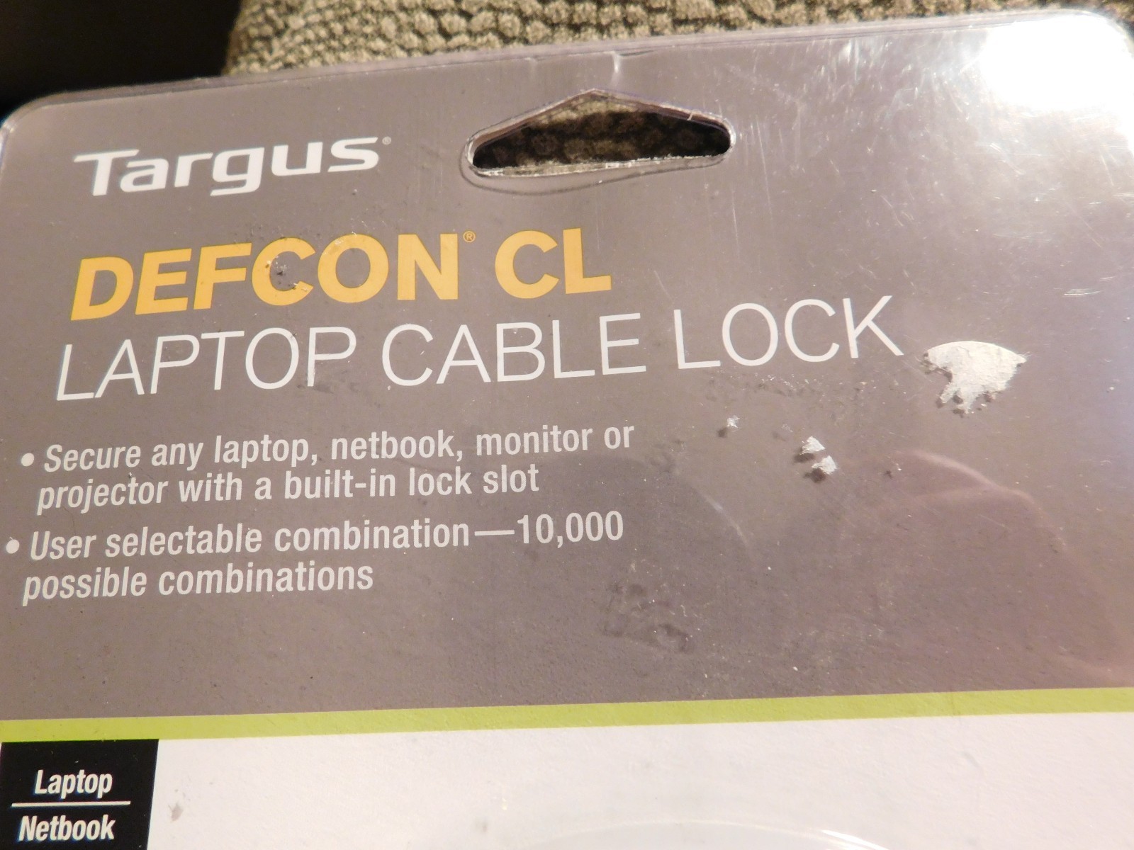 TARGUS DEFCON LAPTOP COMBINATION CABLE LOCK NEW