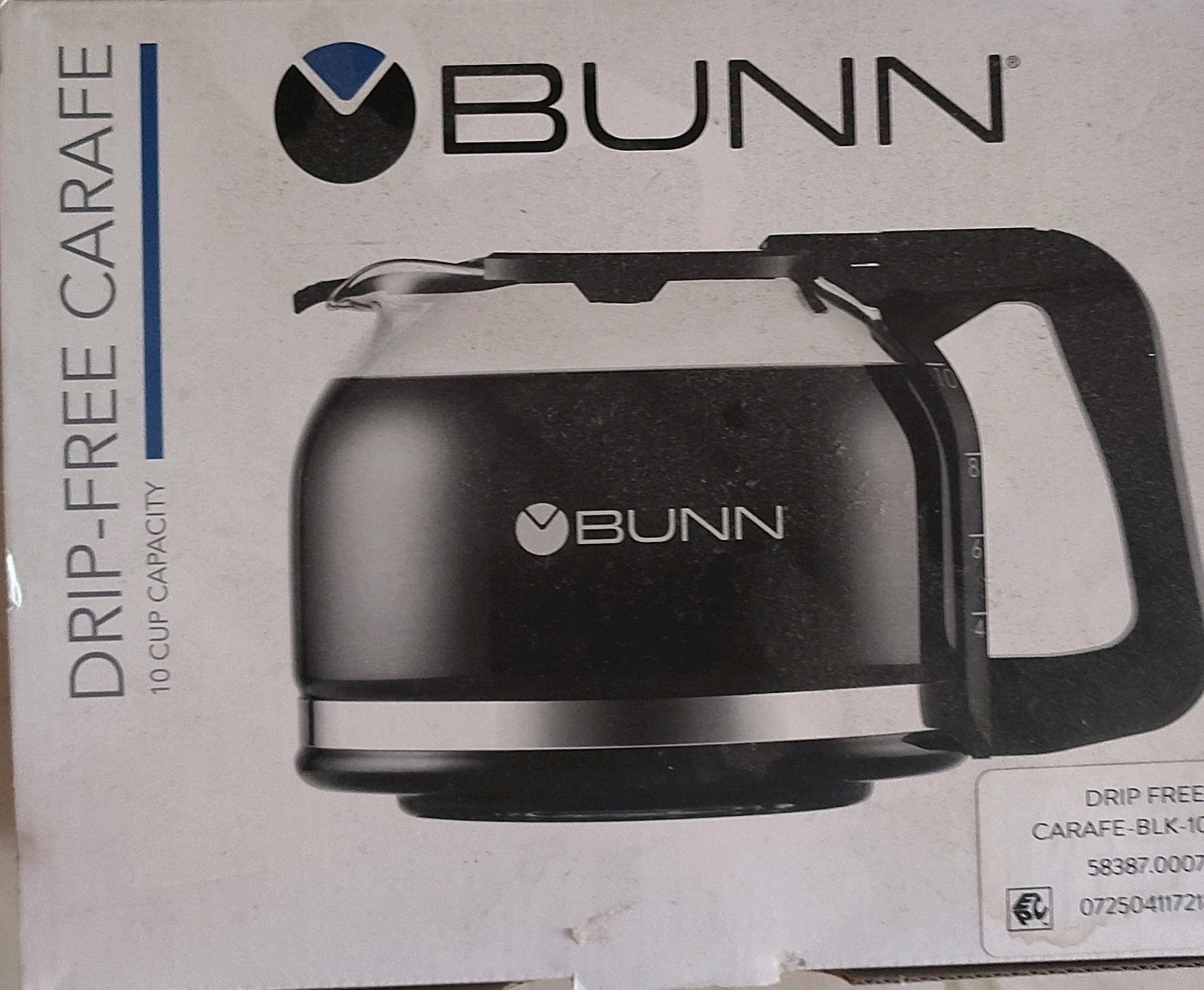 BUNN BX-1G Drip-Free Carafe 10-Cup Borosilicate Glass, Dishwasher Safe