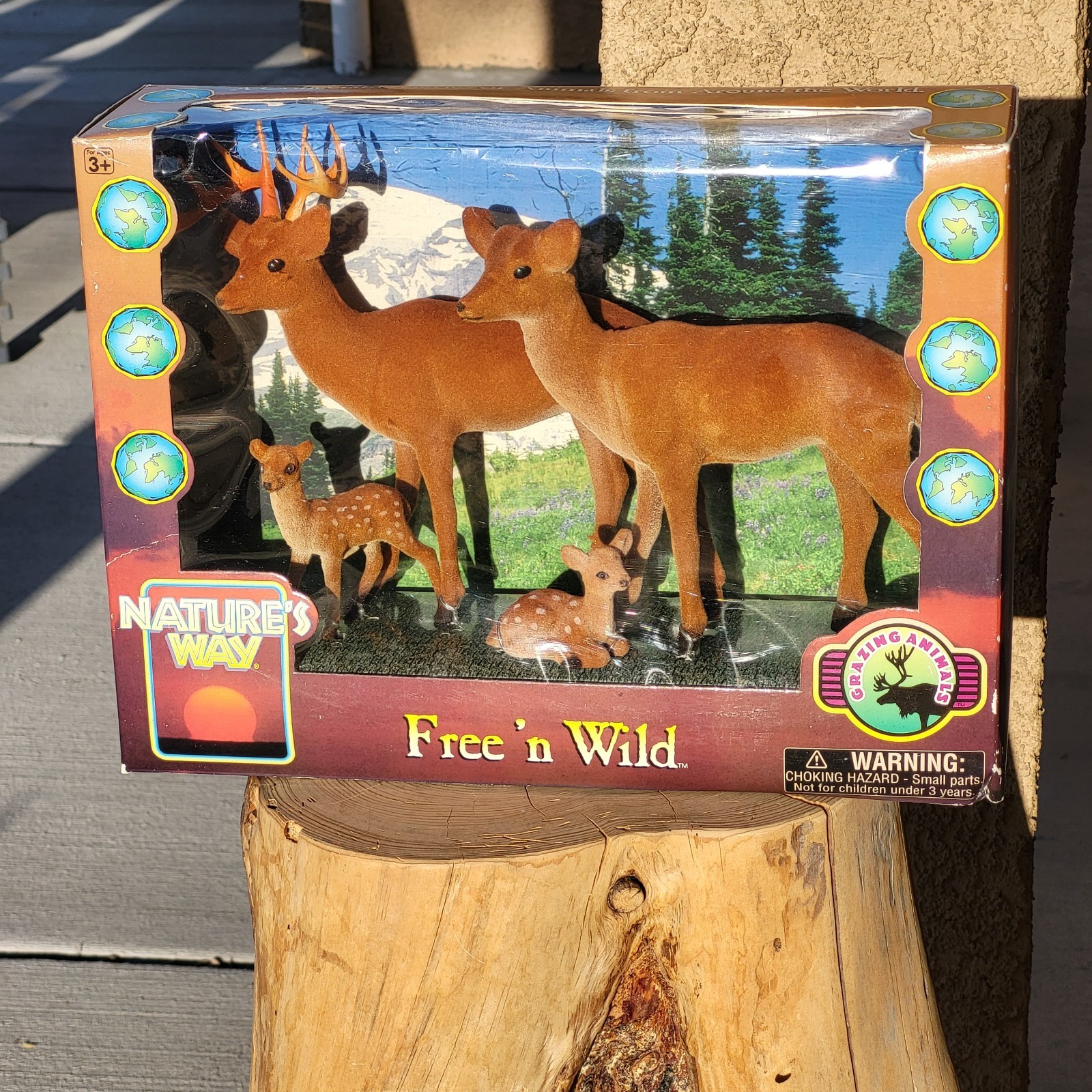 NIB Totsy Nature's Way Free 'n Wild Woodland Friends Deer Flocked Animal Figures