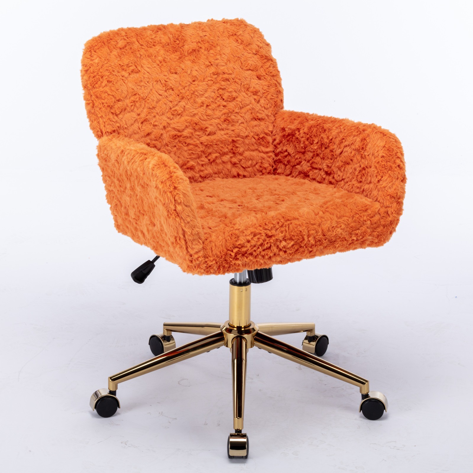AA Furniture Office Chair,Artificial Rabbit Hair Home Office Chair With Golden