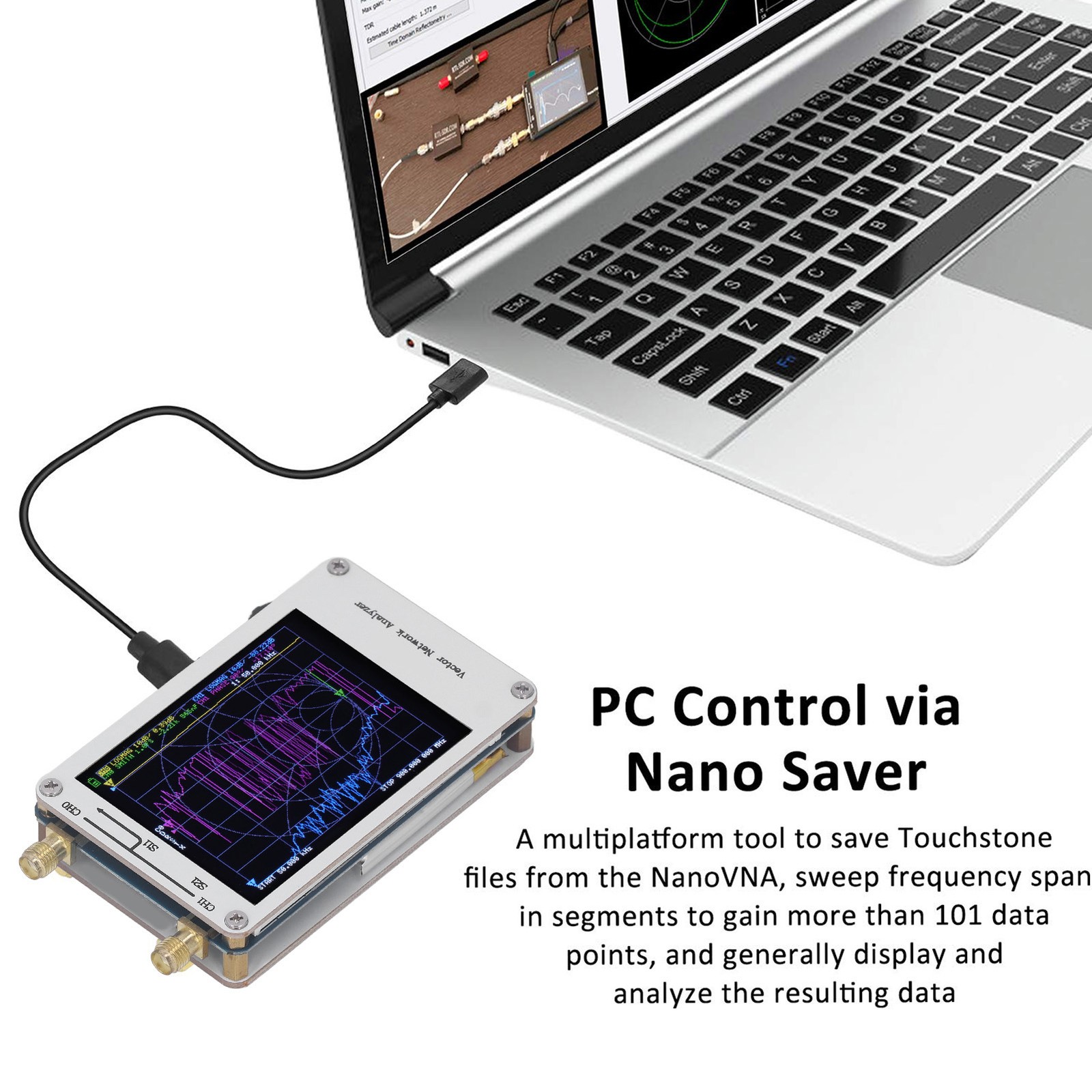 50KHz-900MHz Vector Network Analyzer 2.8 Touch Screen