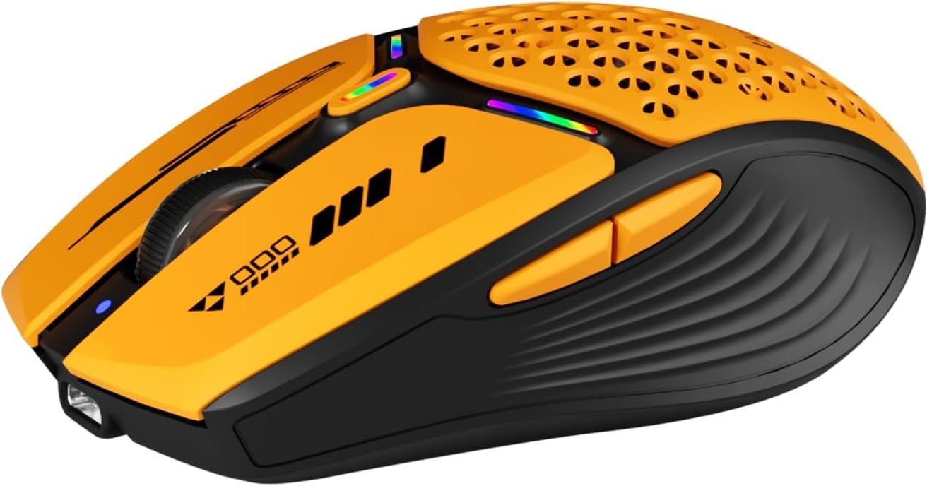 Bluetooth Wireless Mouse, (Bt5.0/5.1+2.4Ghz) USB C Rechargeable LED Mouse Batter
