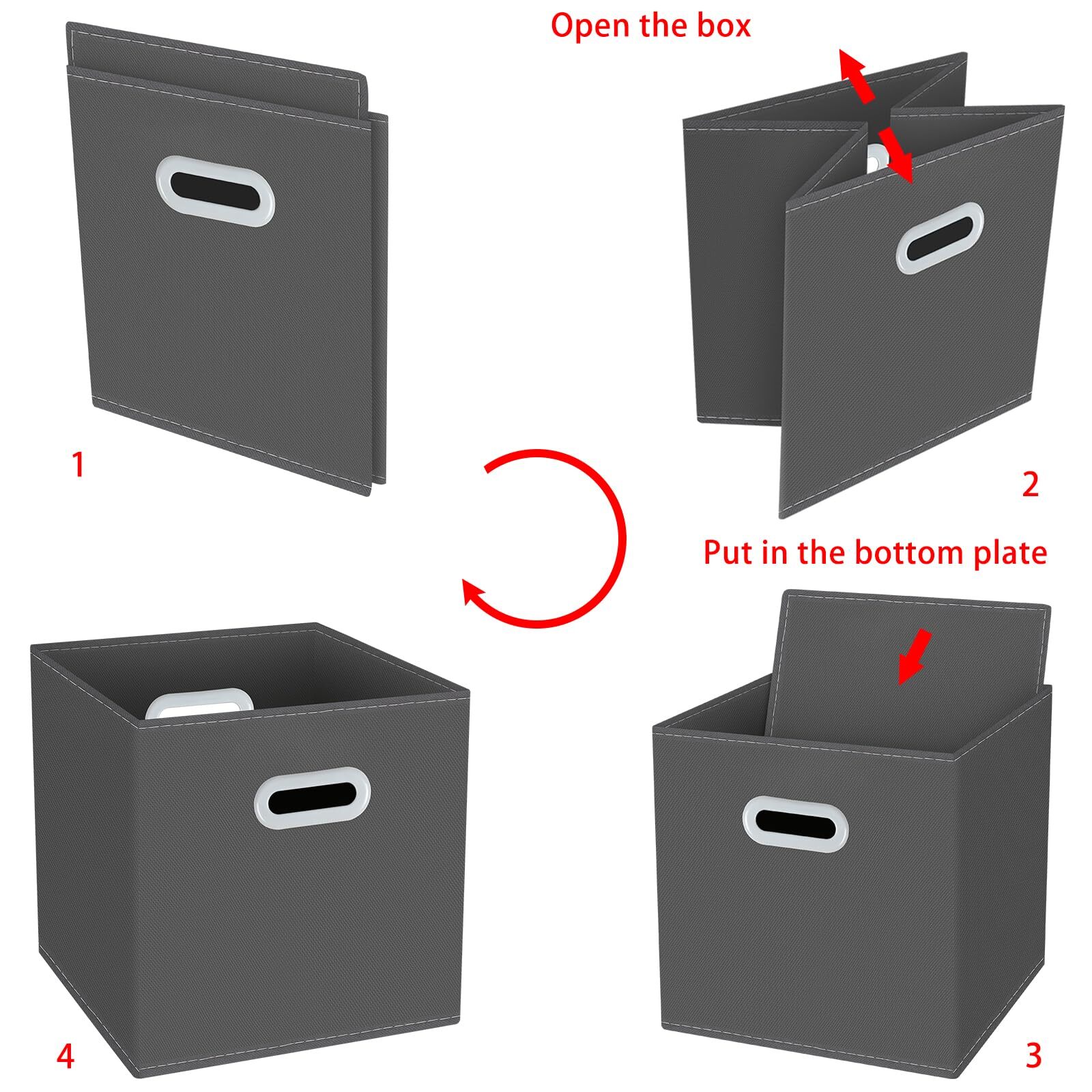 Yunkeeeper Storage Bins Cubes Fabric Cube Organizer With Handle Foldable Cube Bi