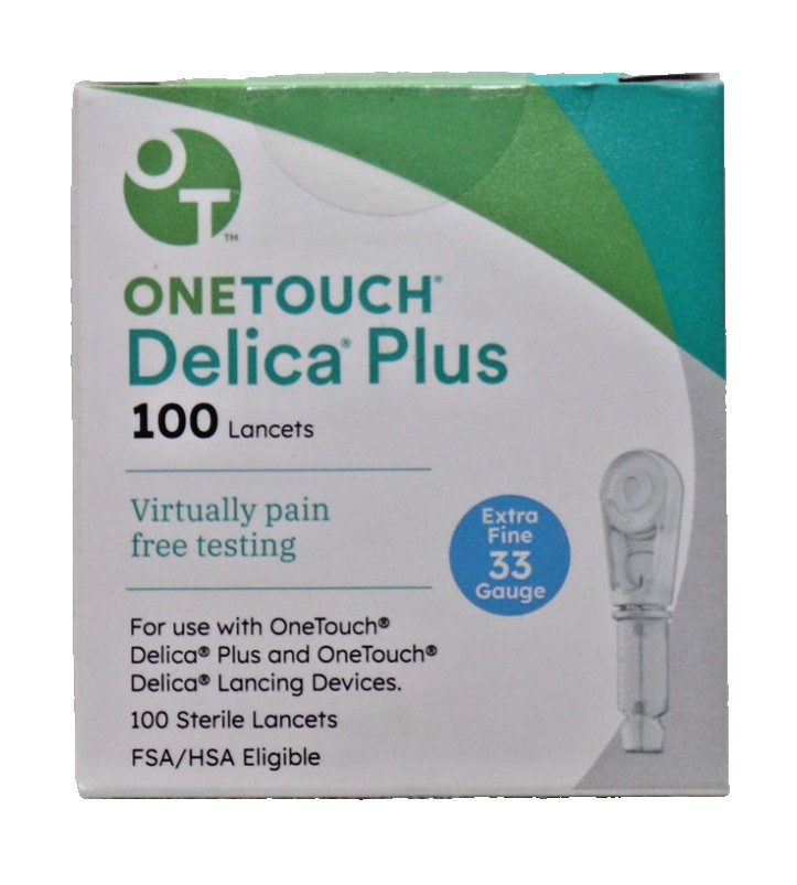 ONE TOUCH Delicia Plus Lancets 100 Extra Fine 33 Gauge Exp 06/30/2030  or later