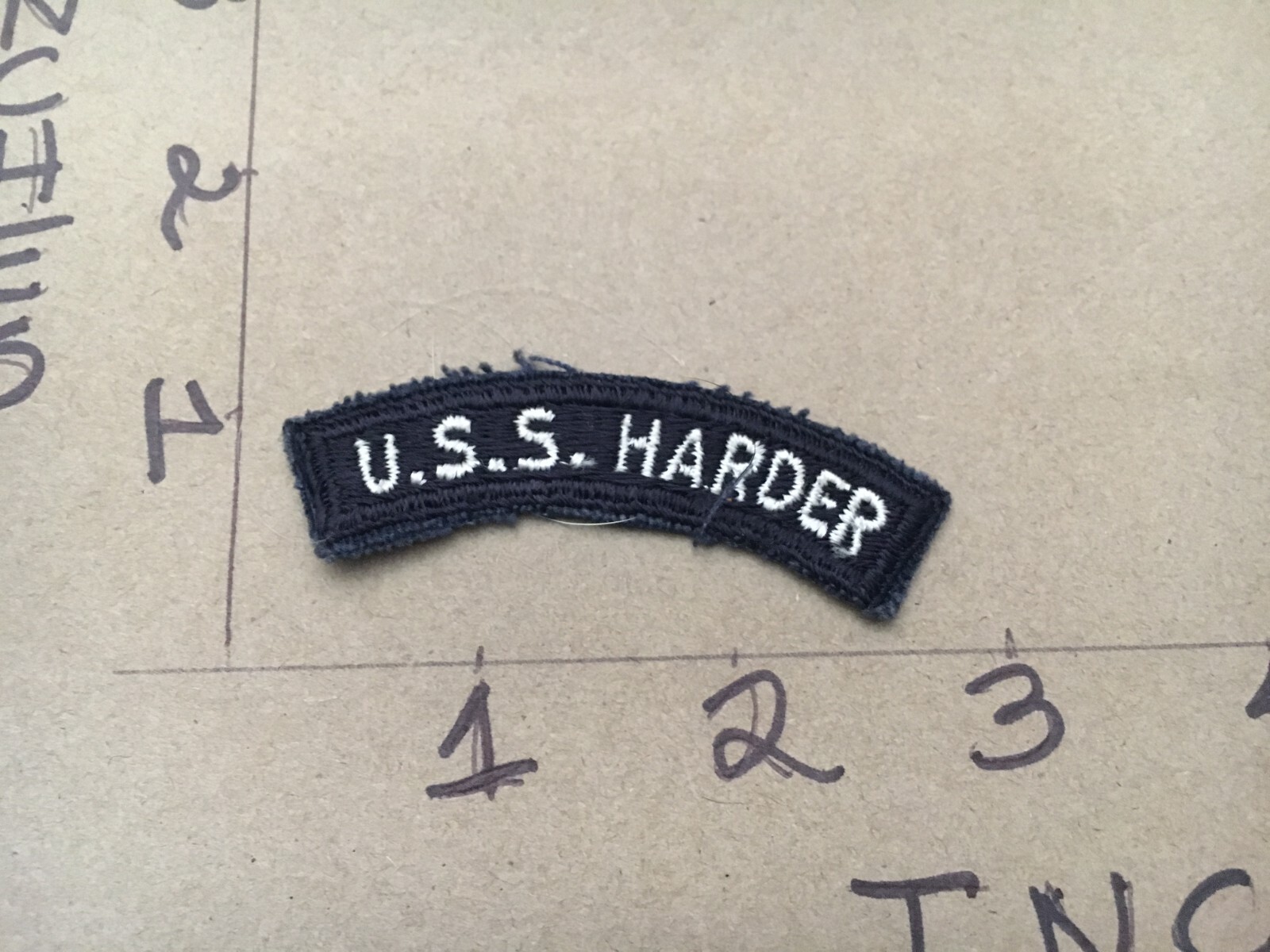 US NAVY SHOULDER STRIP TAB rocker Patch USS Harder