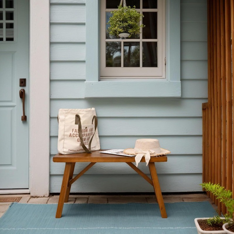 Solid Wood Bench,30" - Farmhouse-Style Entryway Seating for Living & Dining Room