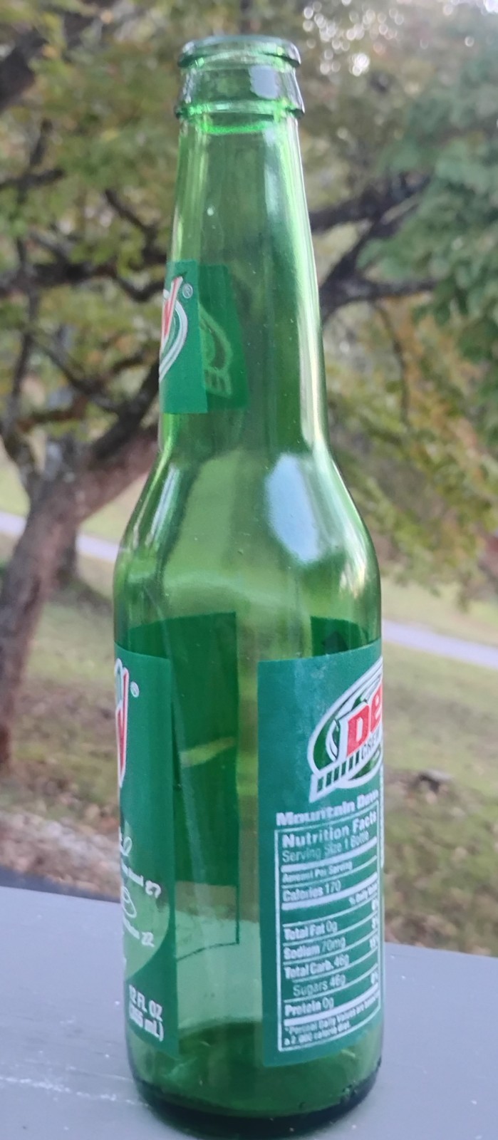 Vintage 12oz MOUNTAIN DEW "DEW CREW" Soda Bottle NASCAR Racing SIGNATURES Mint