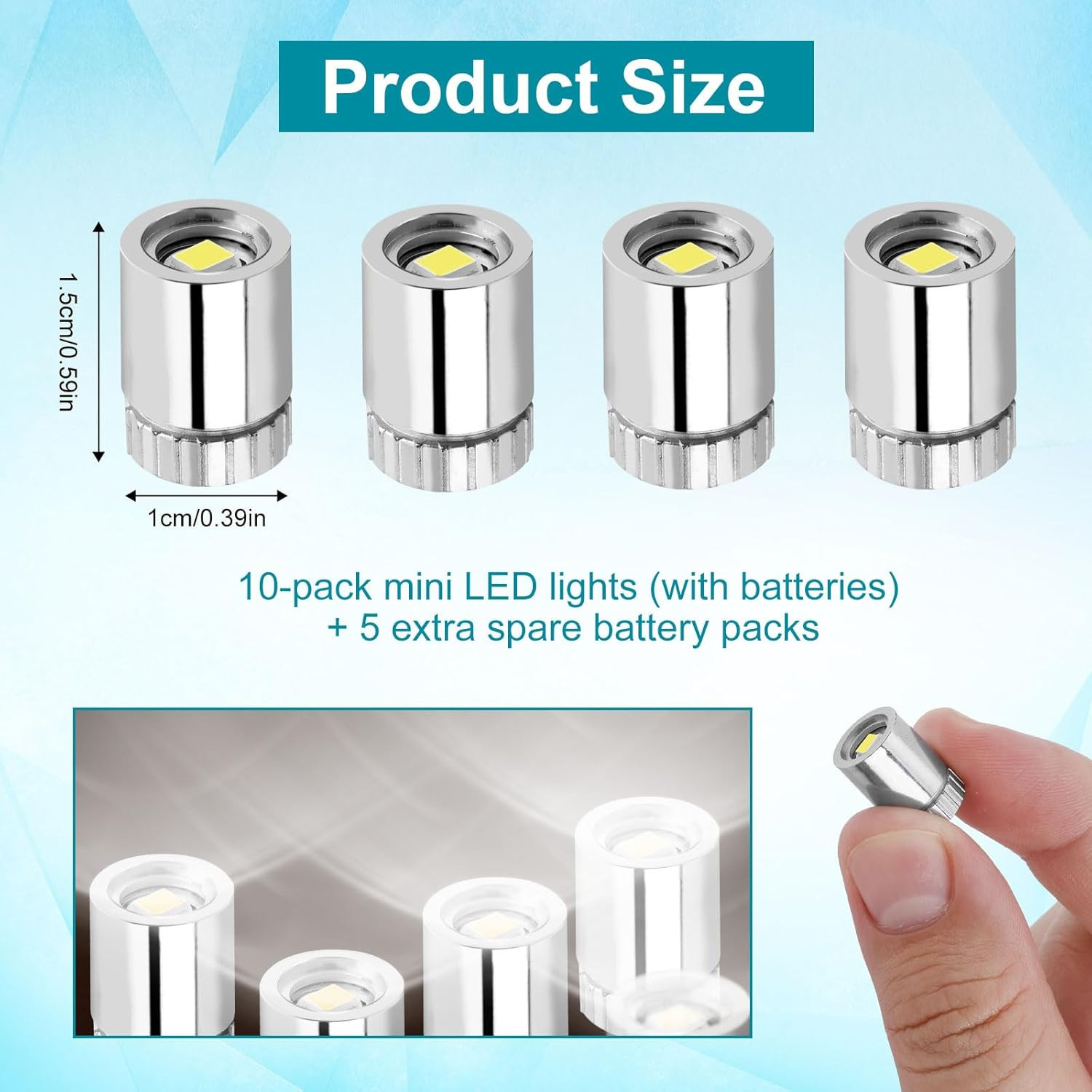 BTFO 10Pcs Micro Led Lights, Battery Powered Tiny Led Lights Small Mini