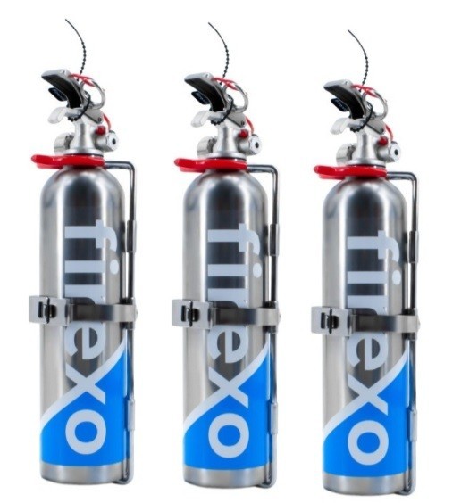 FIREXO Small Stainless Steel All Fires Fire Extinguisher Dry Powder Race Car Lot