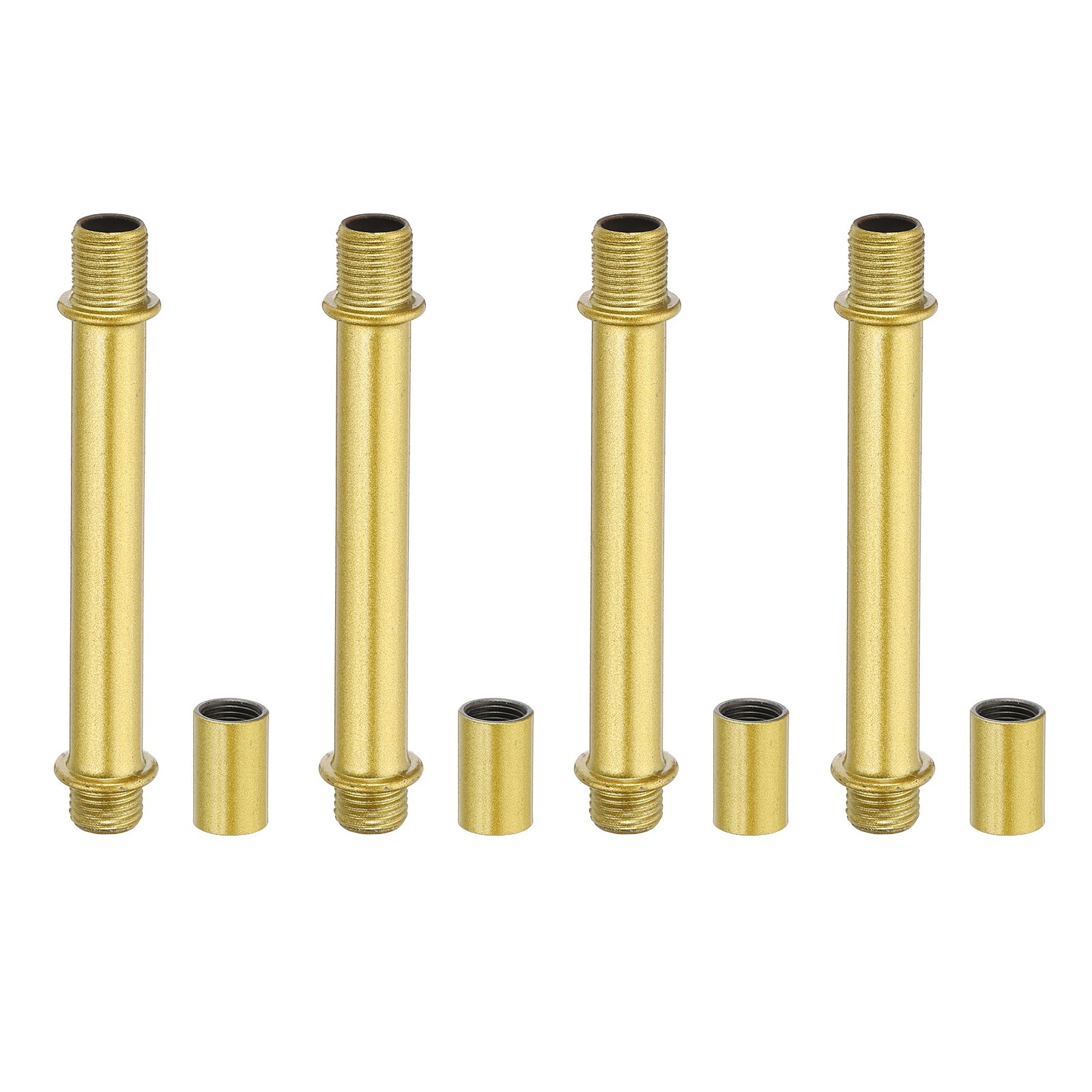 Straight Pipe Lamp Stems Rod Kit M10 80mm l Rod with Nut Gold Tone 4 Set