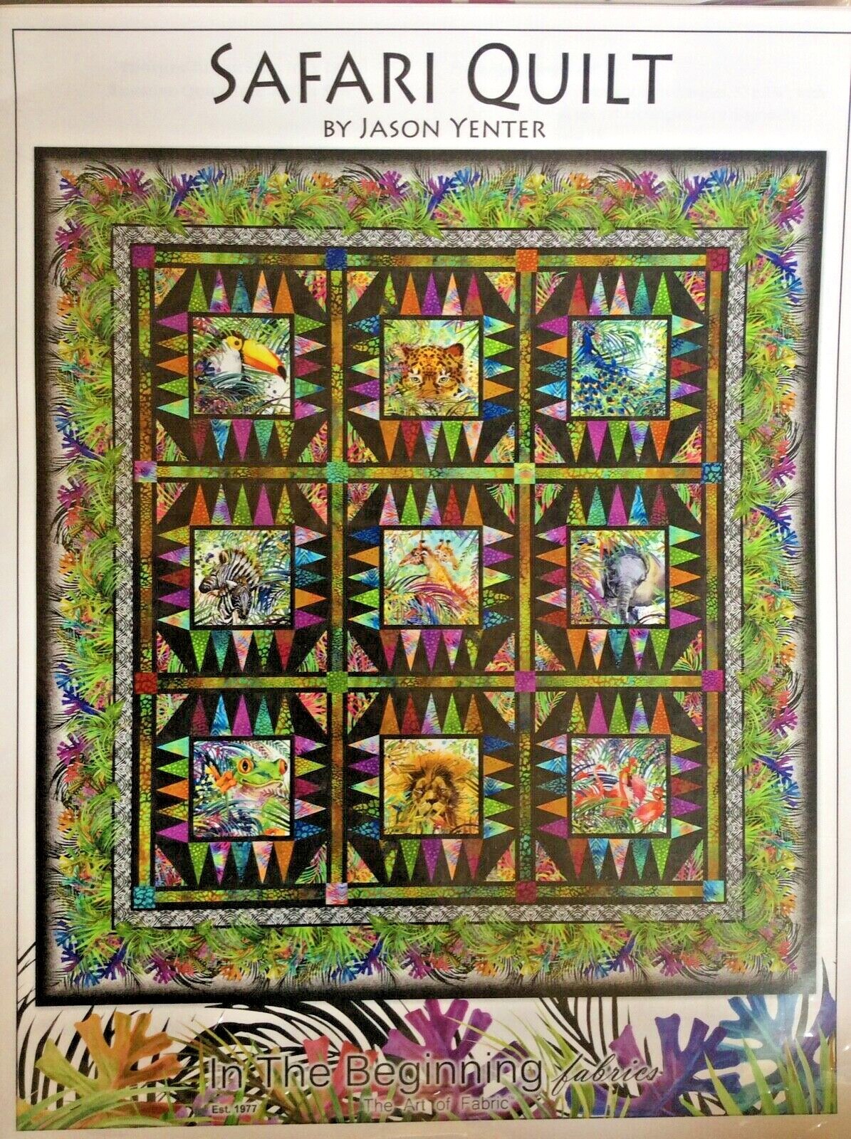 SAFARI QUILT PATTERN BY JASON YENTER - SIZE 74.5" X 80.5"