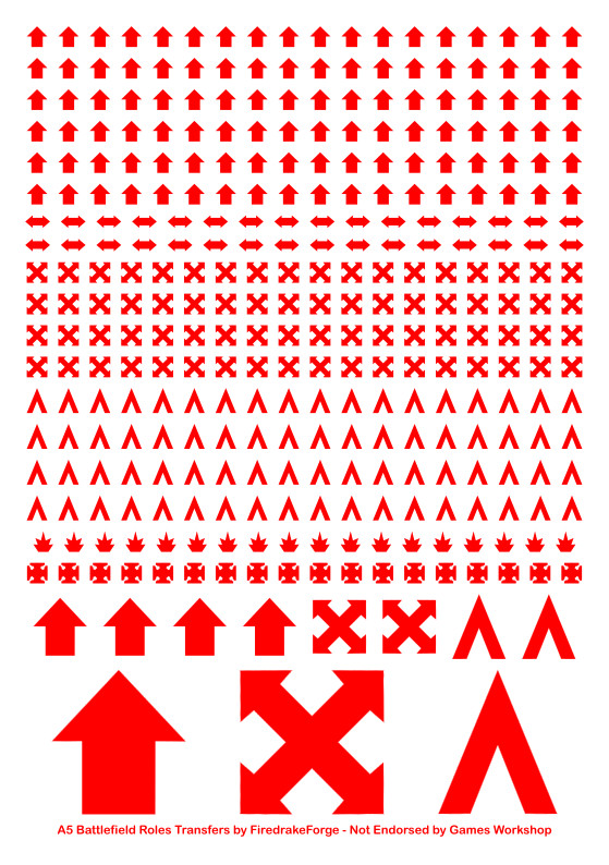 Warhammer 40k Red Battlefield Role Custom Transfer Sheet A5