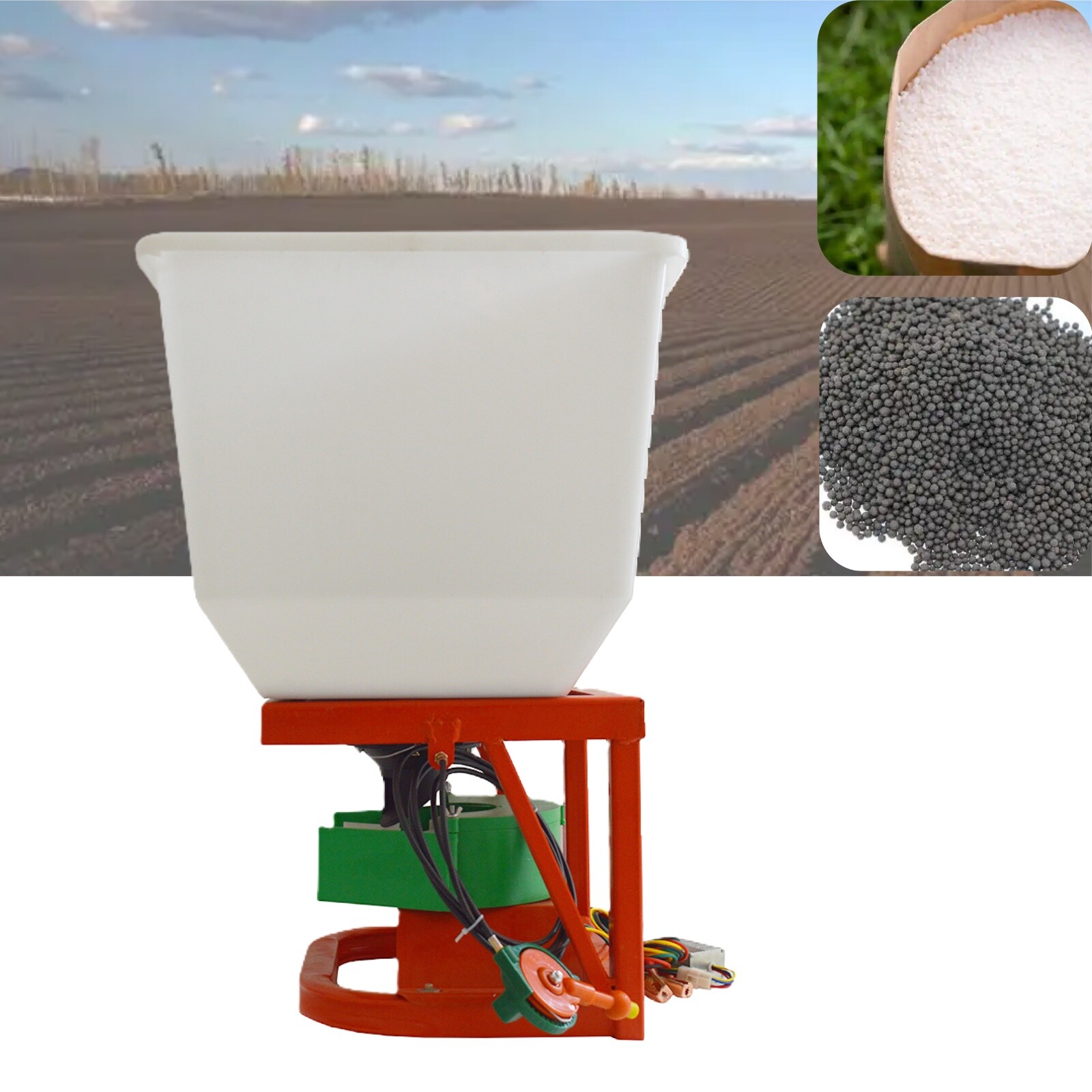 Tractor Front Fertilizer Spreader ATV Broadcast Spreader 180W Horizontal Motor