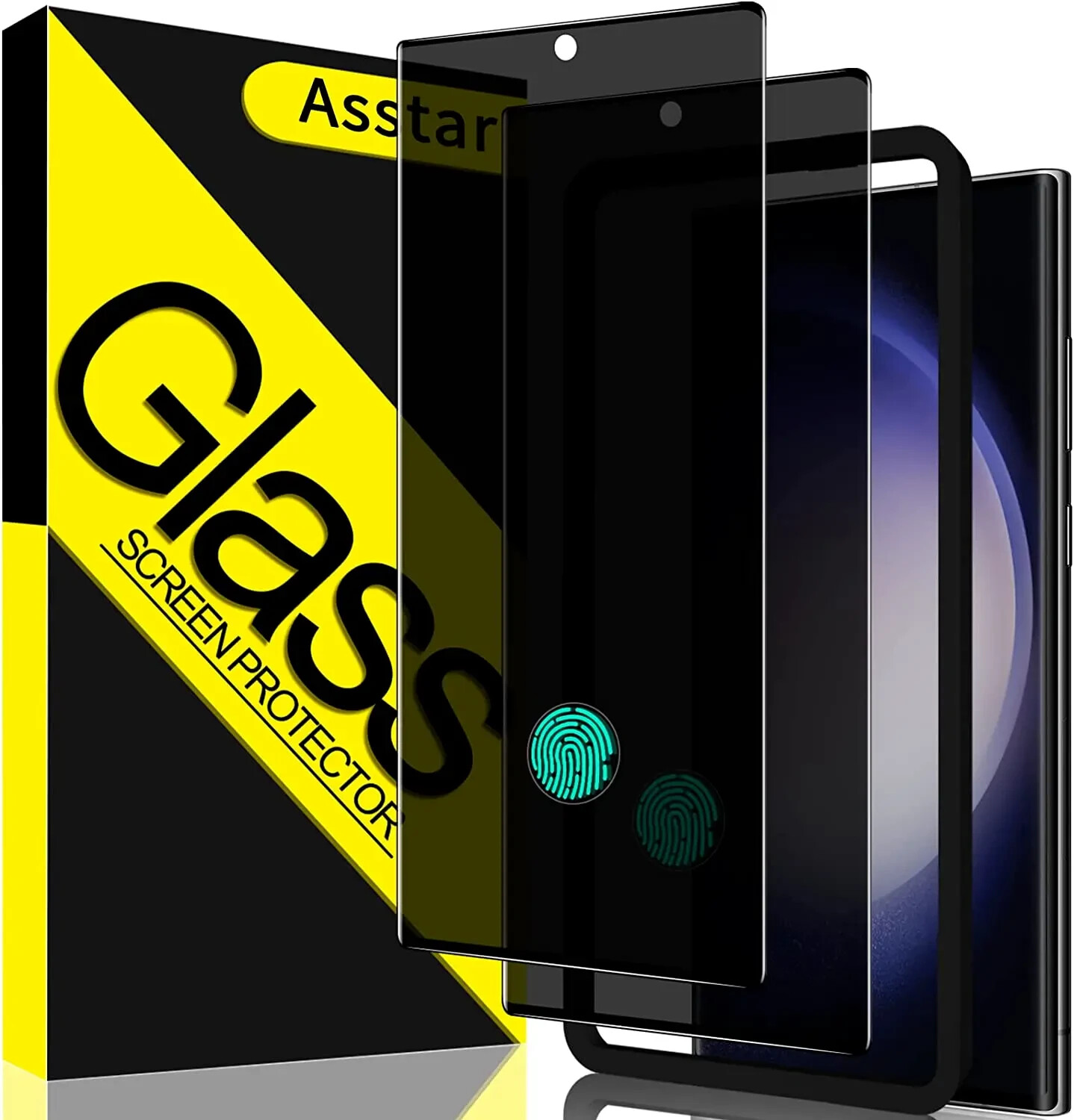 2x Protector de pantalla de privacidad de vidrio para Samsung Galaxy S23 Ultra
