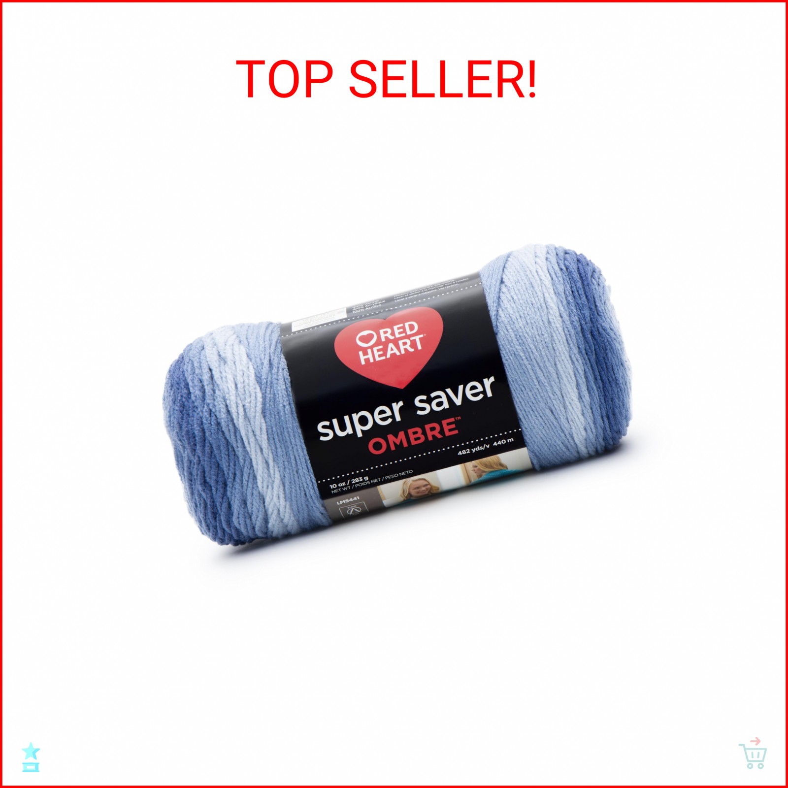 RED Heart E305.3962 Super Saver Ombre Yarn, Vineyard