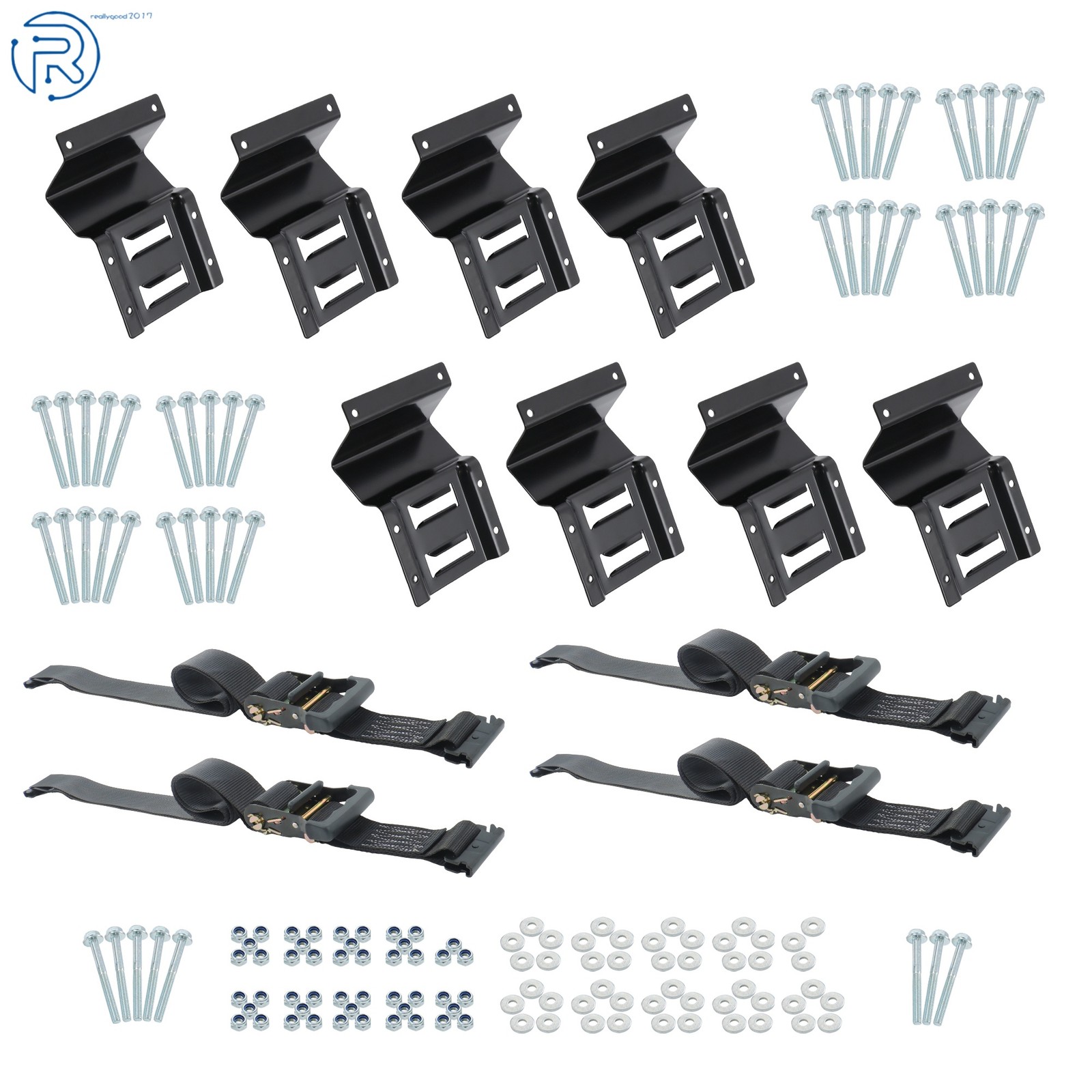 2 Pack E Track System Secure Cargo Durable For Trucks Vans 9' Ratchet Strap