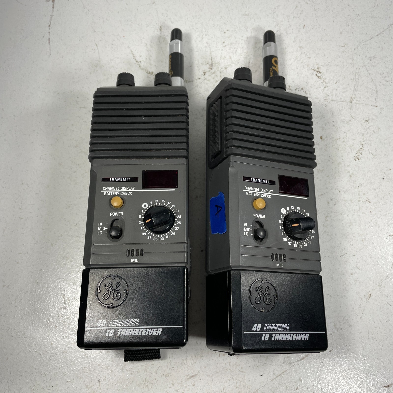 Vintage GE 40-Channel Handheld CB Transceiver 3-5979A General Electric Lot of 2