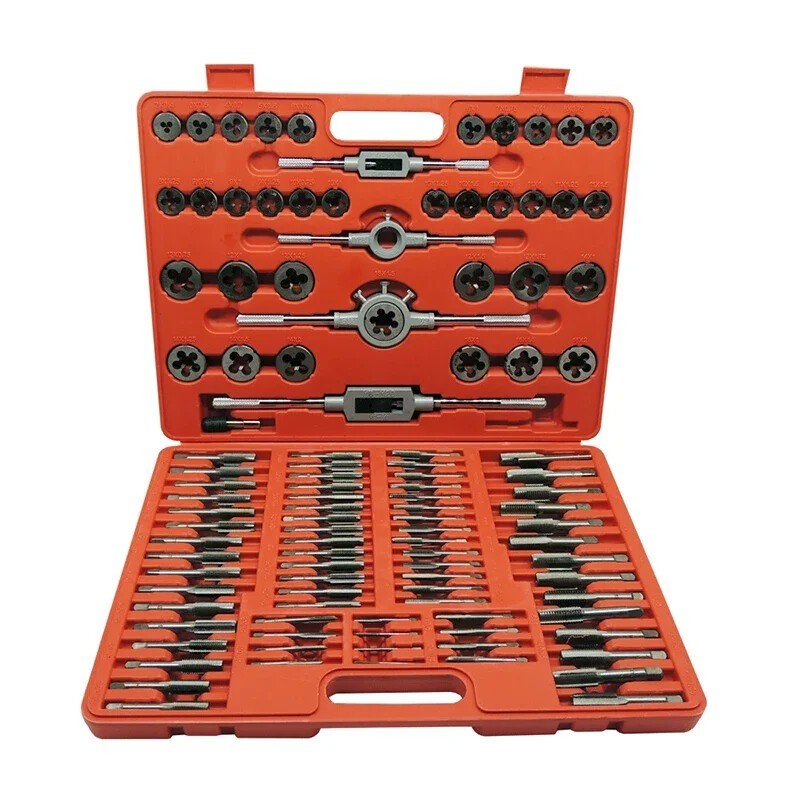 110-Piece Tap and Die Set Manual Threading Tool Tapping Drill Bit Thread Opener