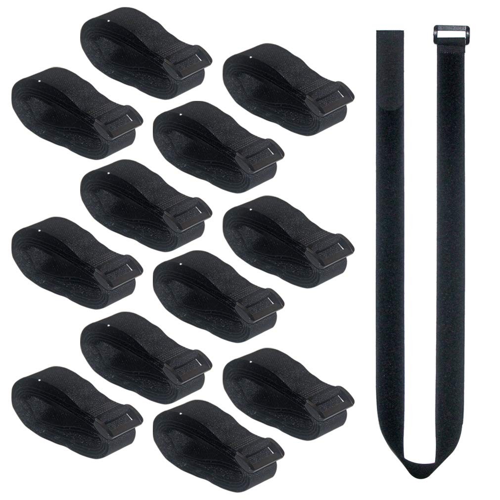 36 inch Cable Straps,12 pcs Reusable Fastening Hook and Loop Utility Cable Ti...