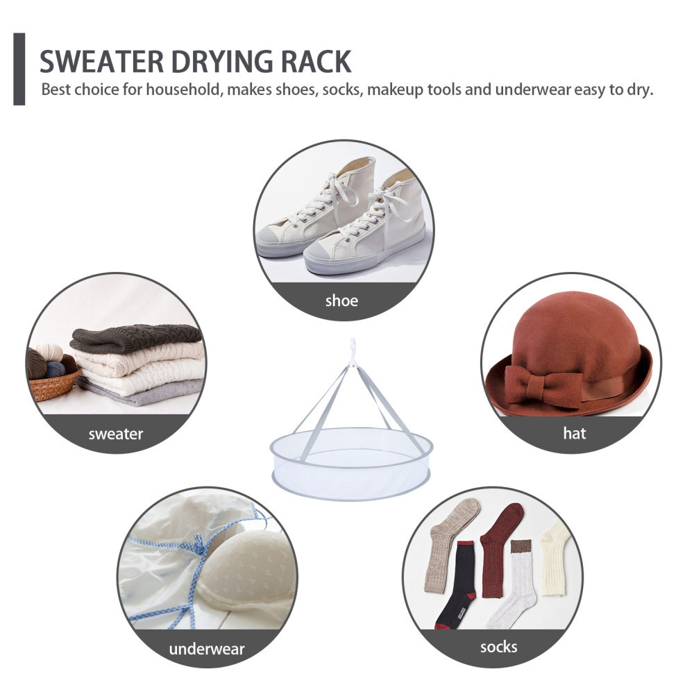Hanging Drying Laundry Rack Meat Net Sweater Dryer Rack Net Mesh Clothes Basket